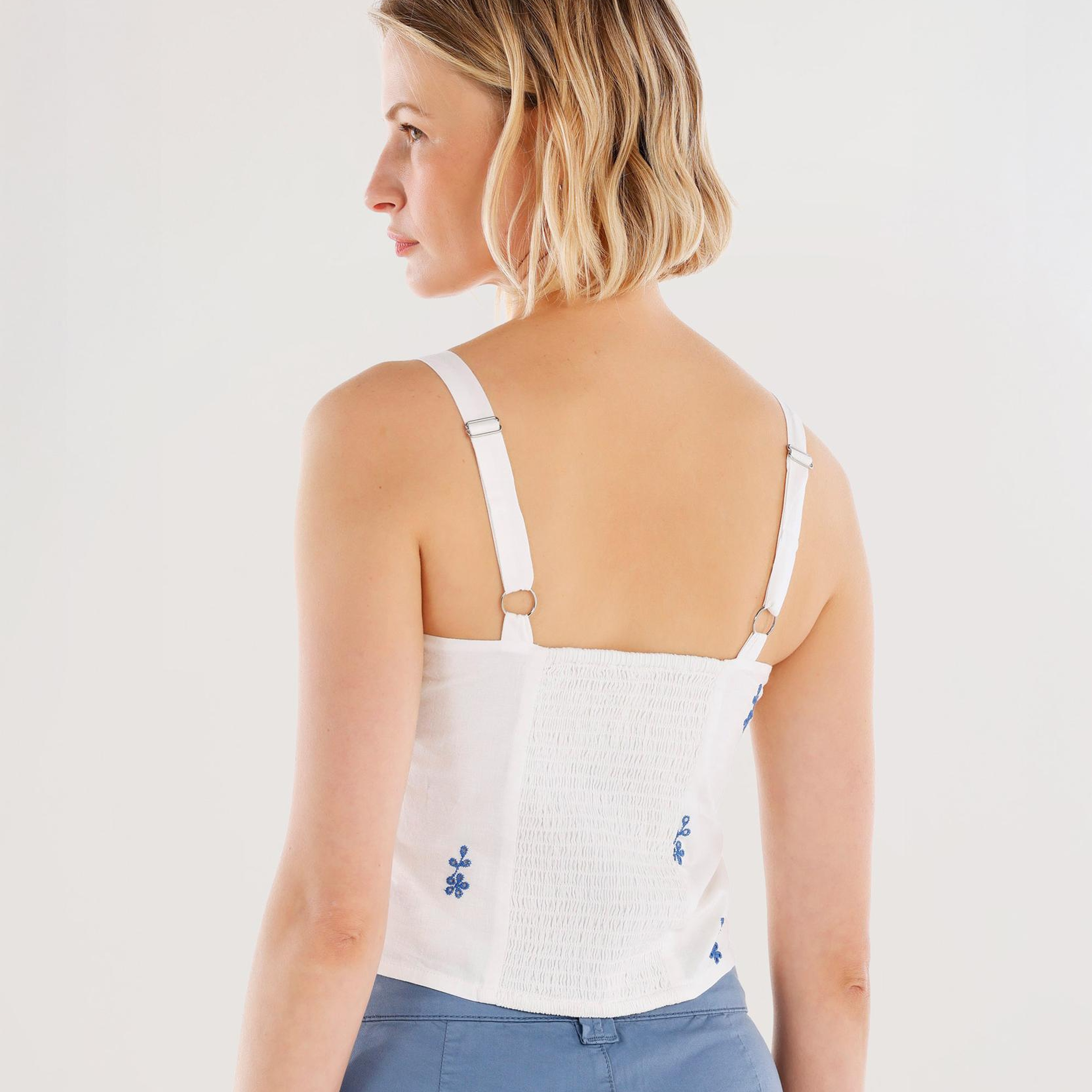 YARGICI Askılı Nakış Detaylı Bluz