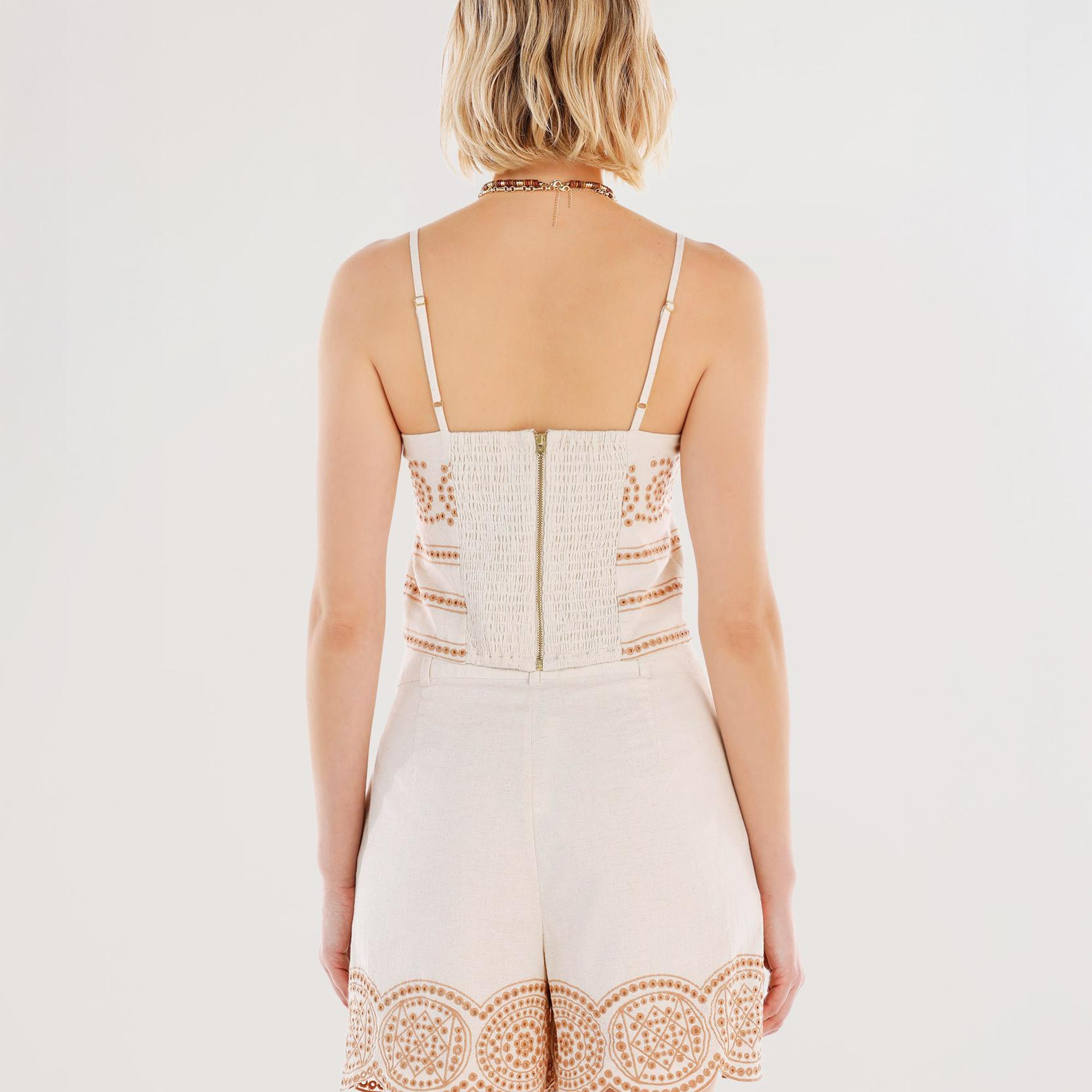 YARGICI Nakışlı Kısa Bluz