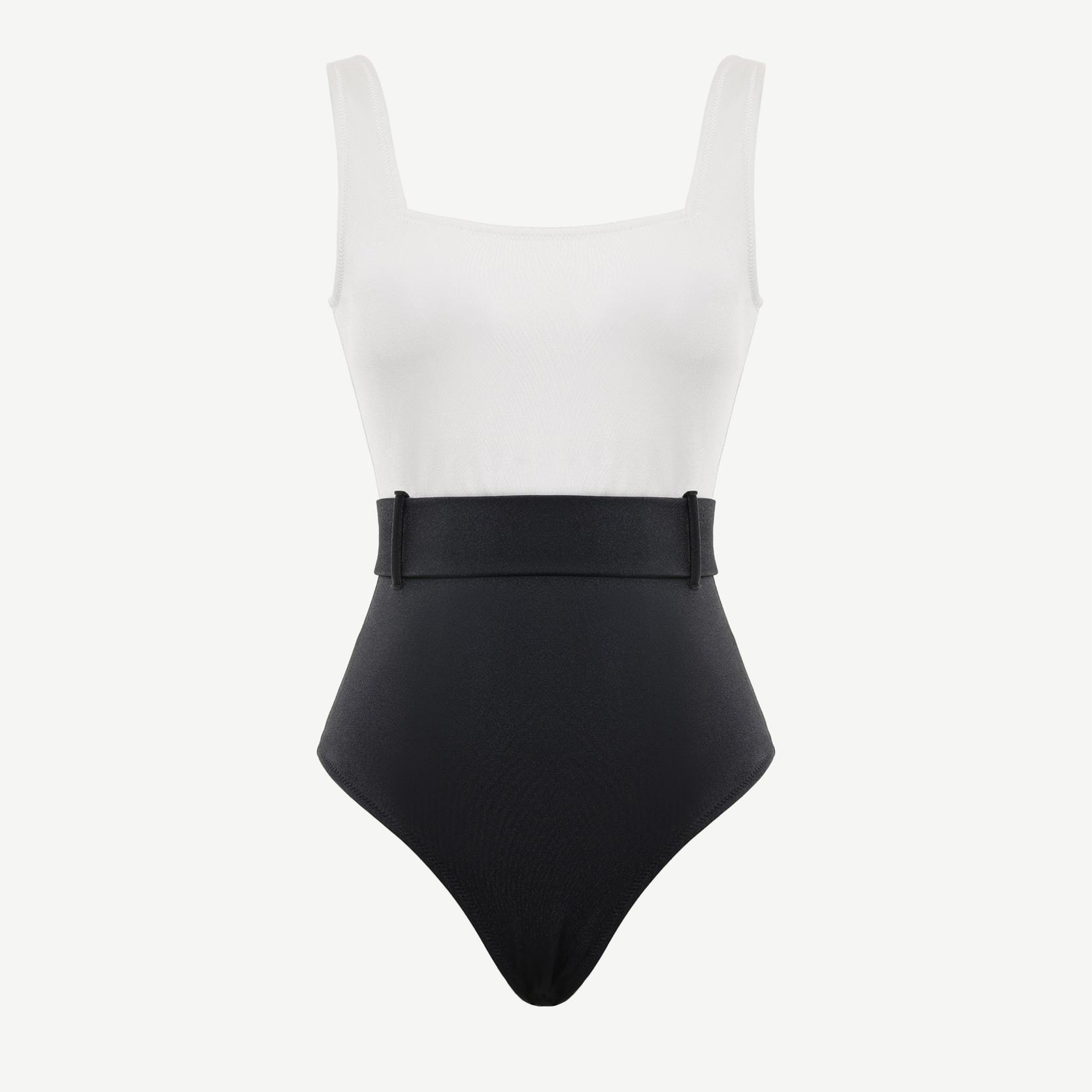 YARGICI İki Renkli Kemerli Mayo