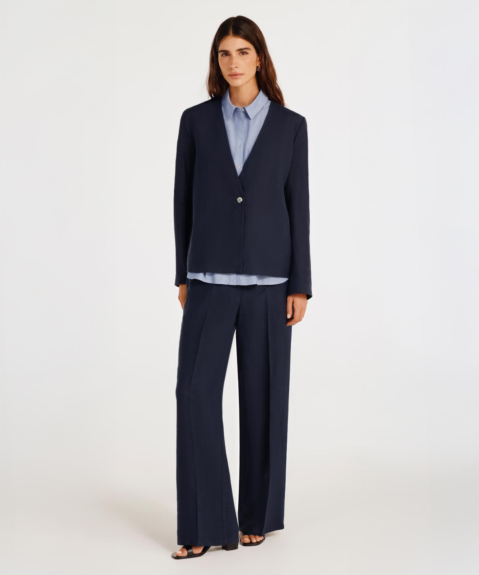 YARGICI Tek Düğmeli Yakasız Ceket