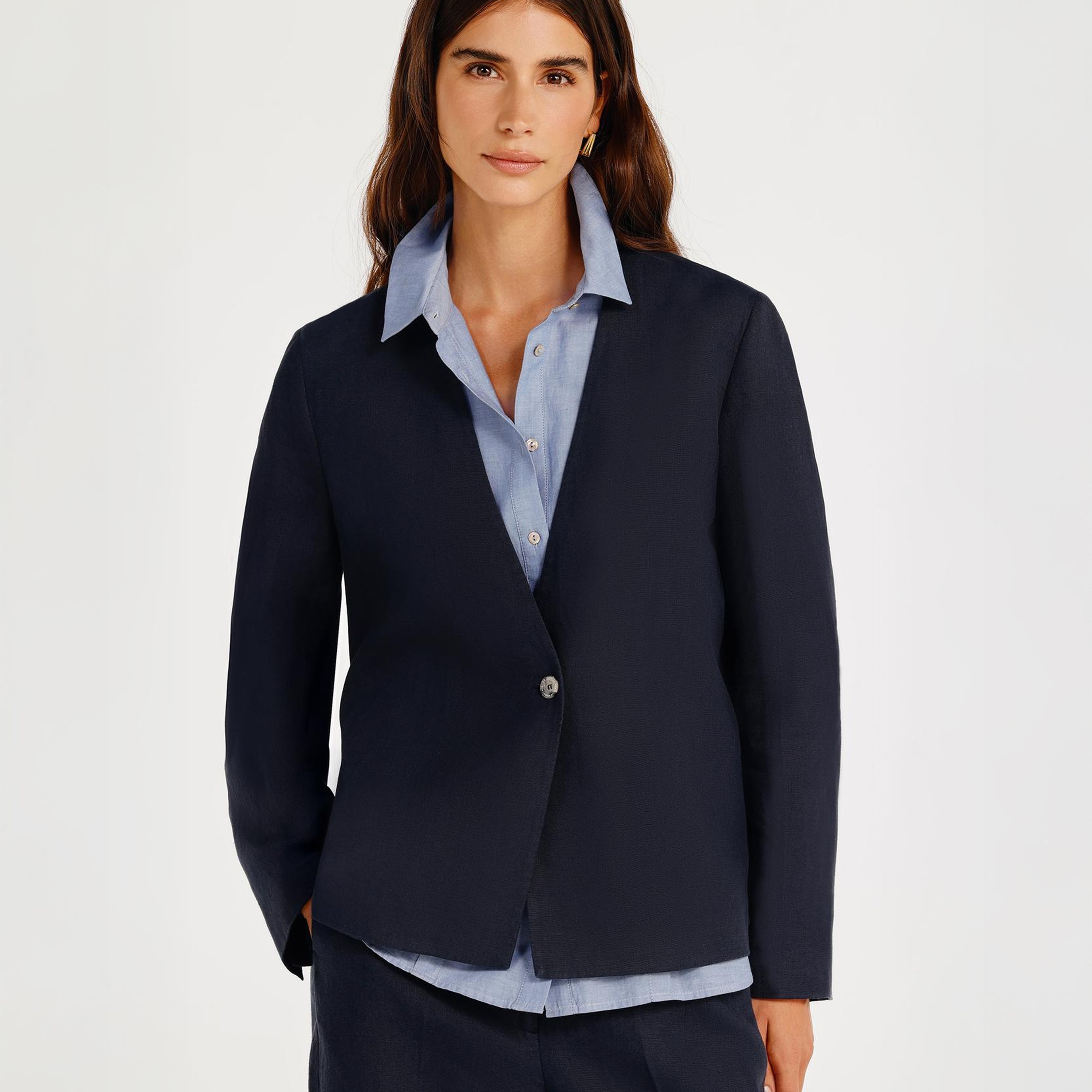 YARGICI Tek Düğmeli Yakasız Ceket