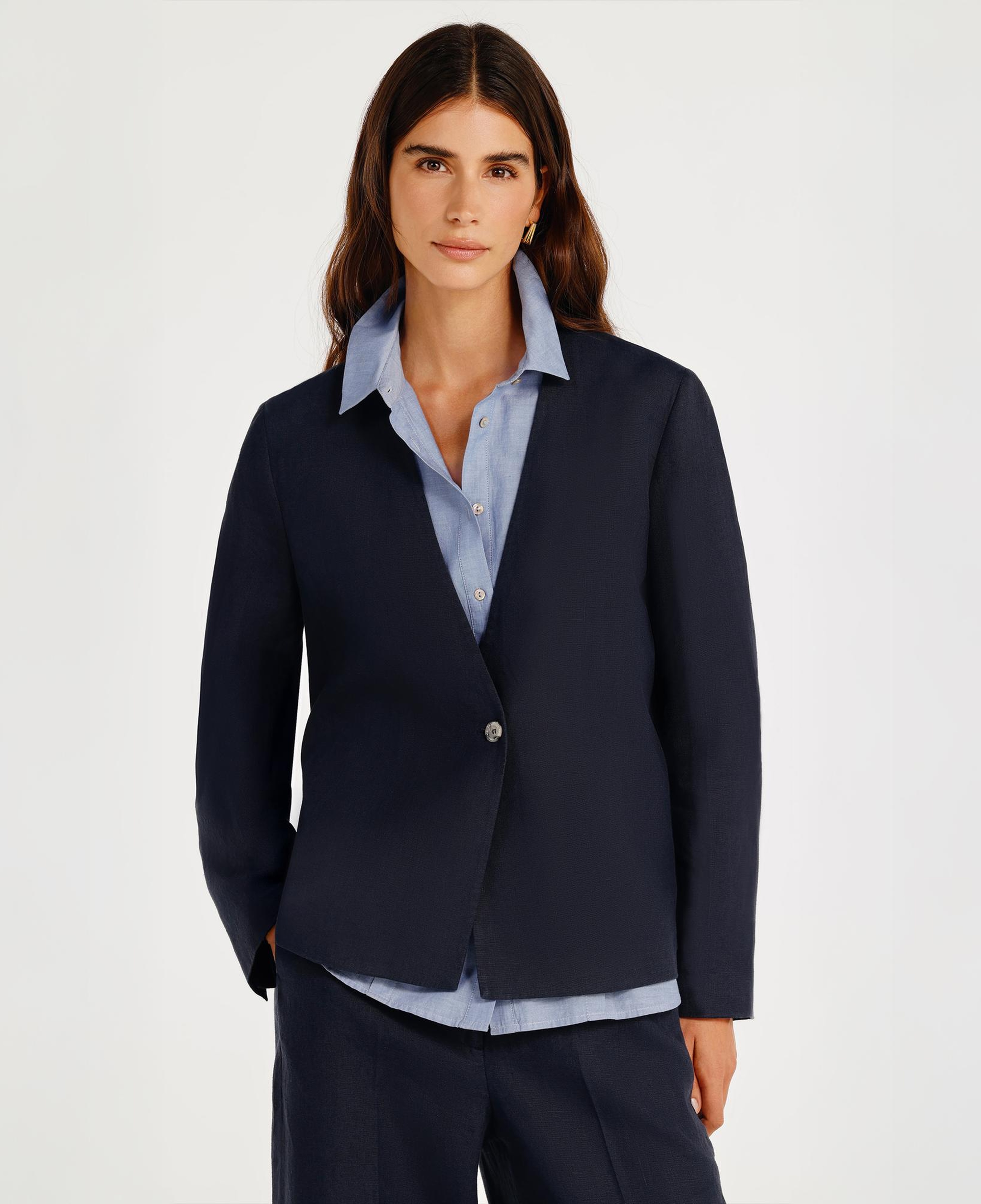 YARGICI Tek Düğmeli Yakasız Ceket