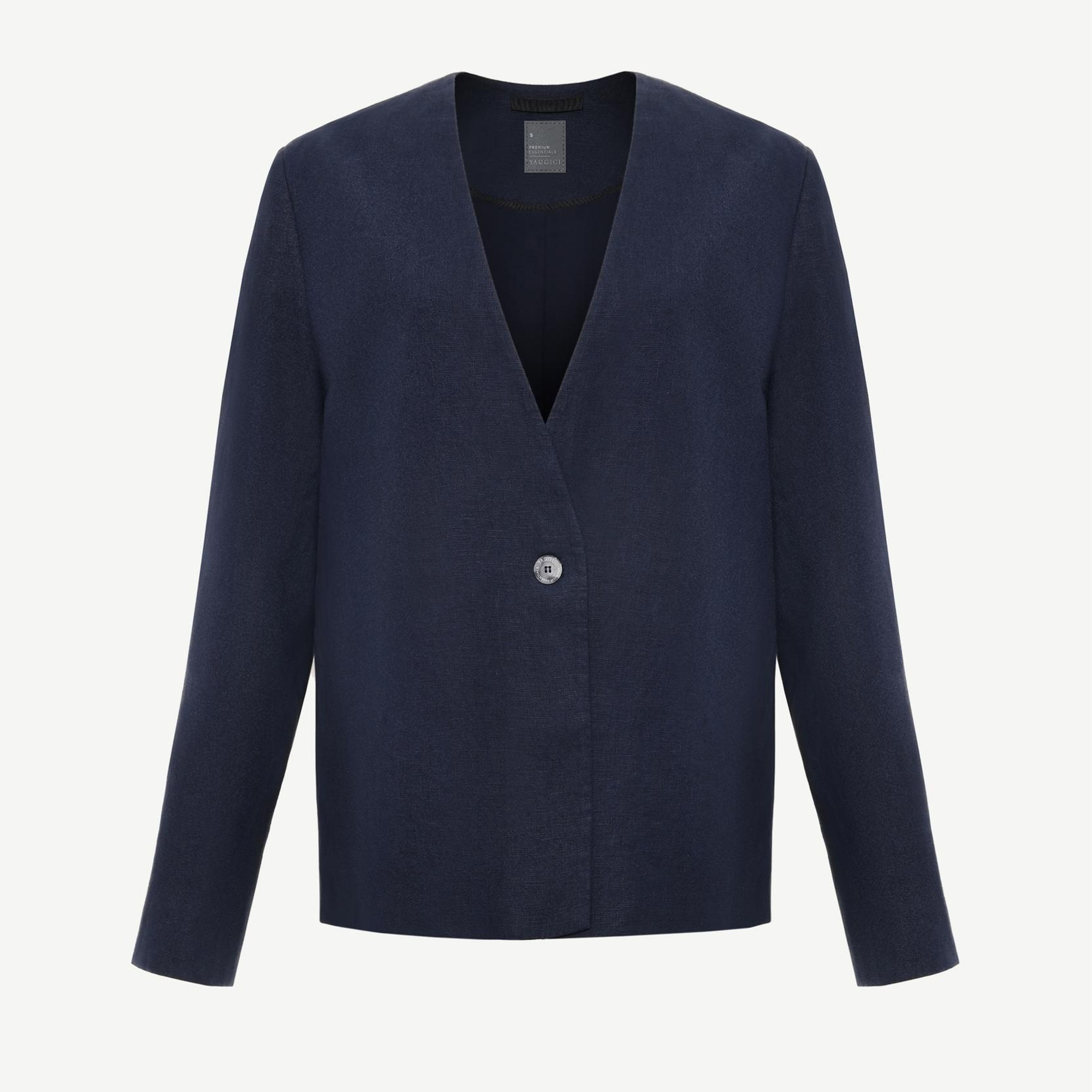 YARGICI Tek Düğmeli Yakasız Ceket