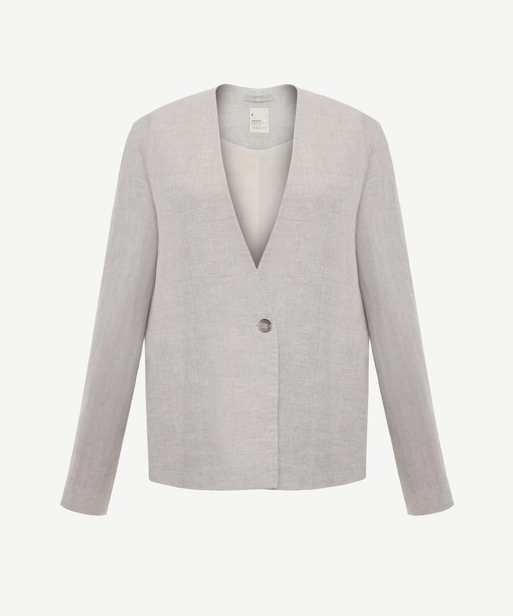 YARGICI Tek Düğmeli Yakasız Ceket
