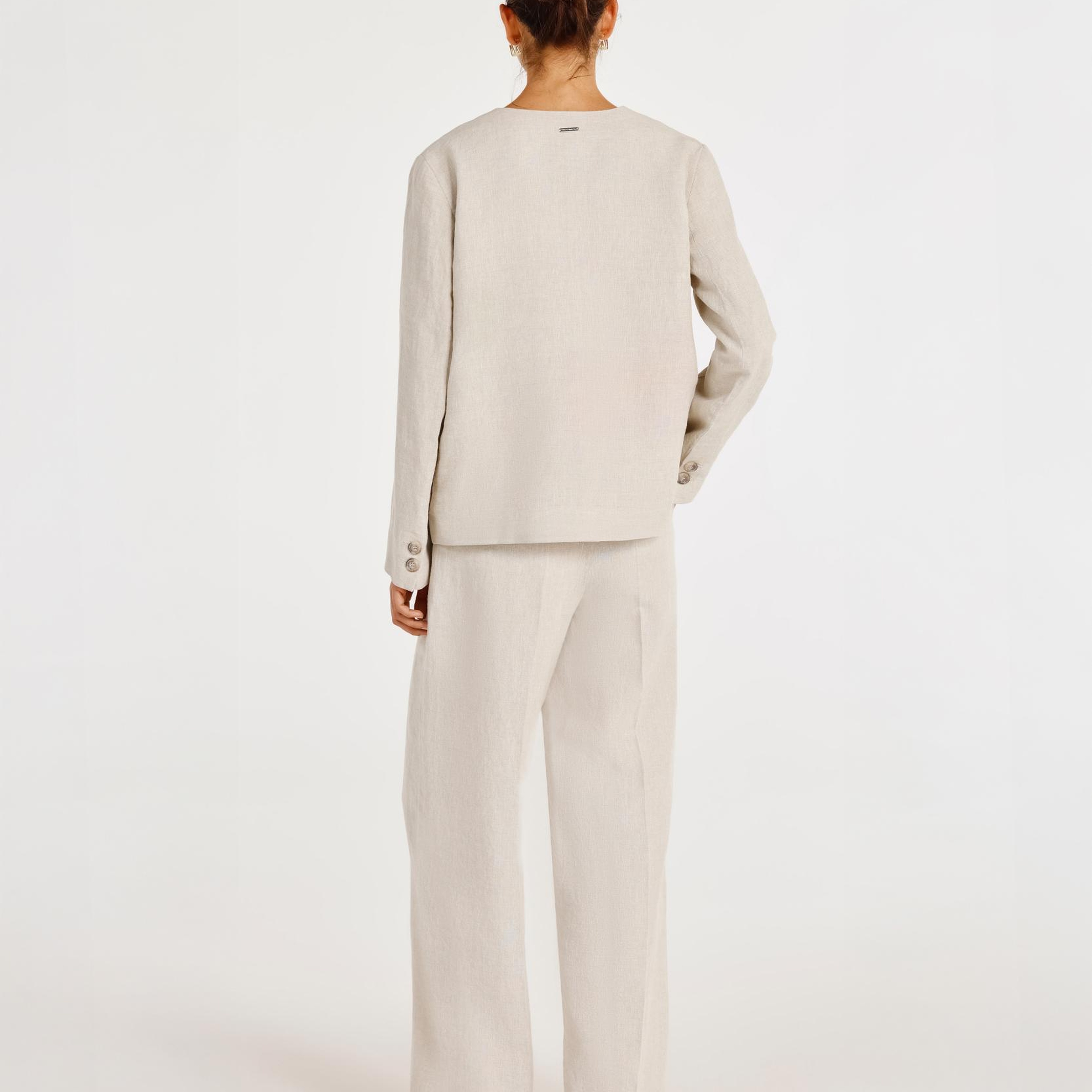 YARGICI Tek Düğmeli Yakasız Ceket