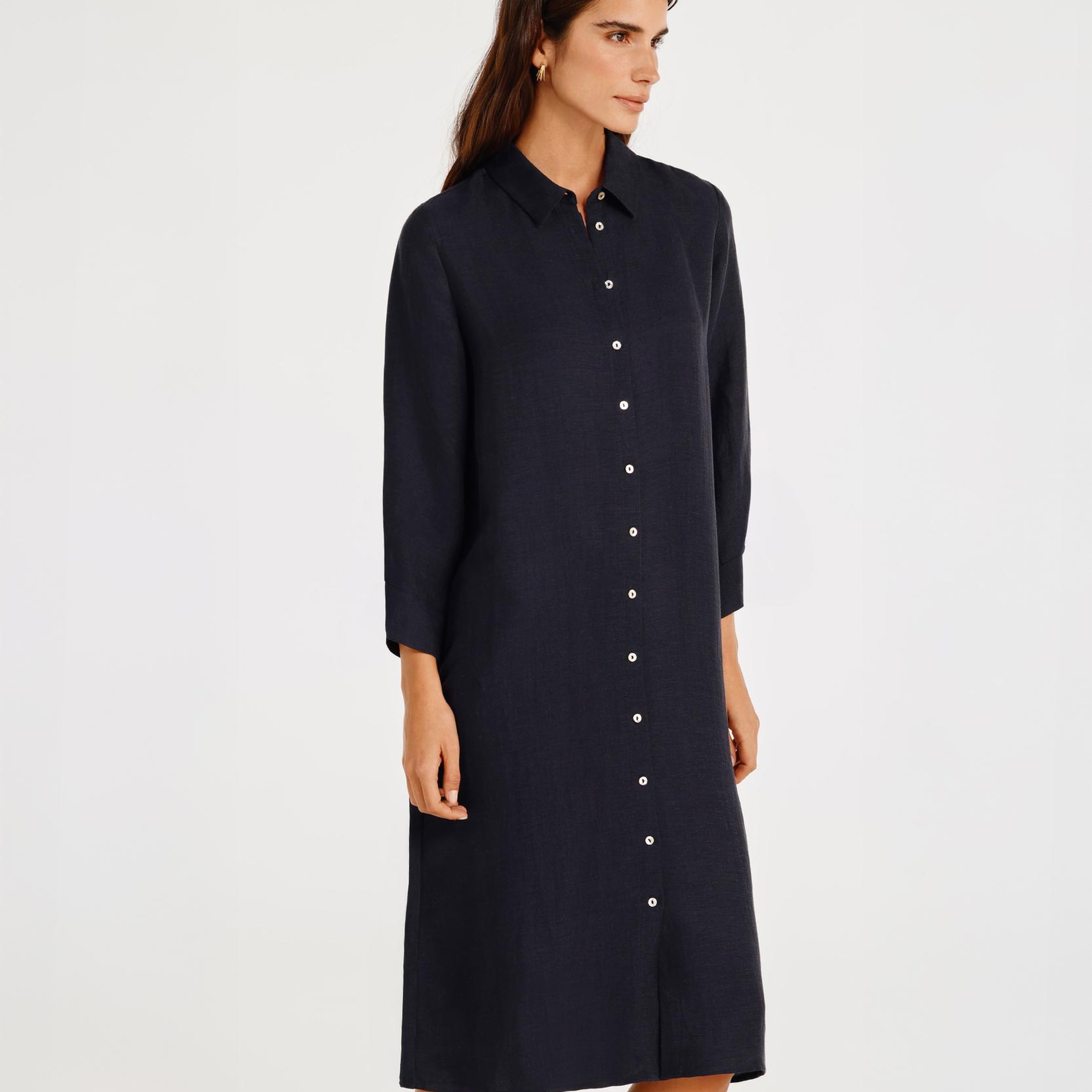 YARGICI Yaka Detaylı Rahat Kalıp Elbise