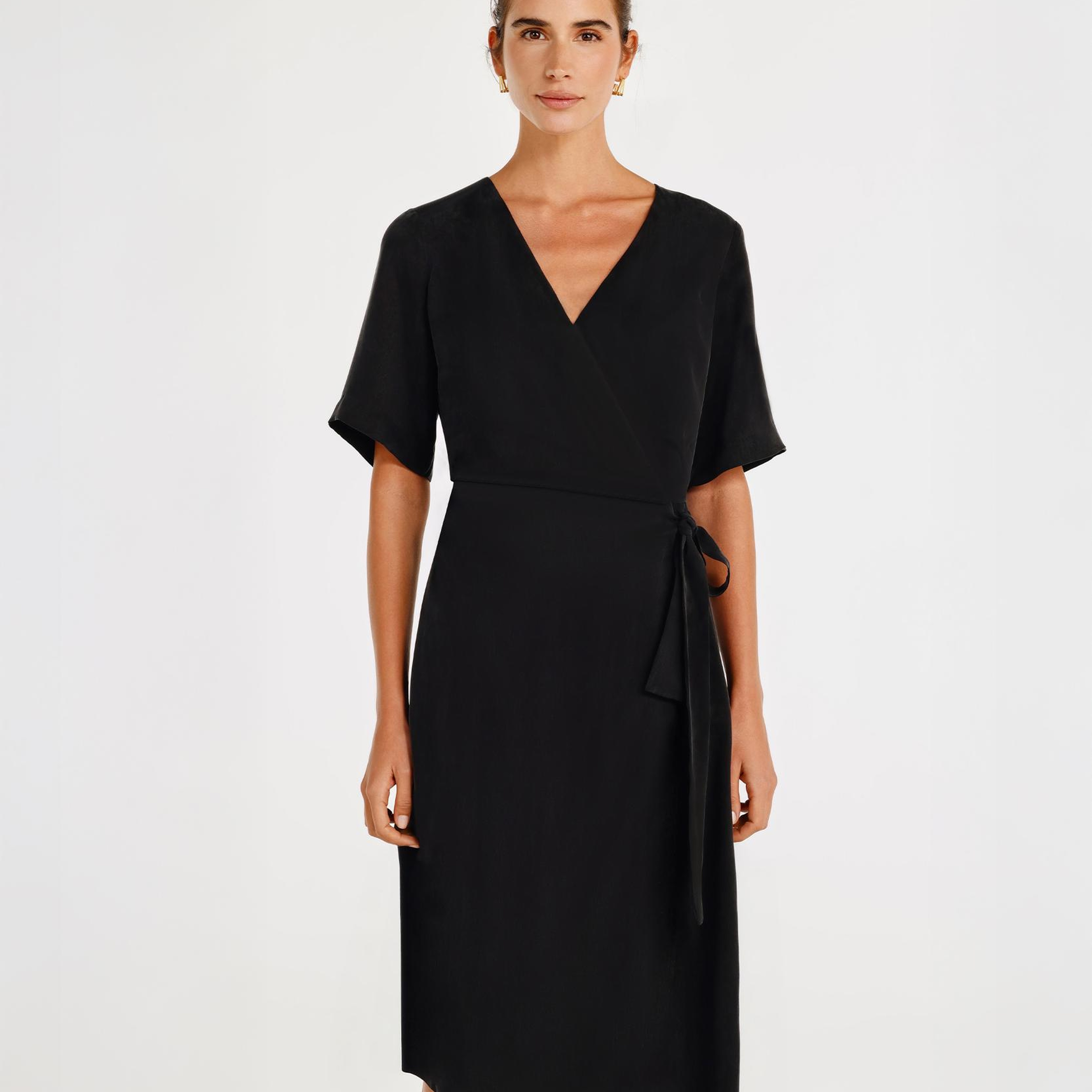 YARGICI Kruvaze Kapama Midi Boy Elbise