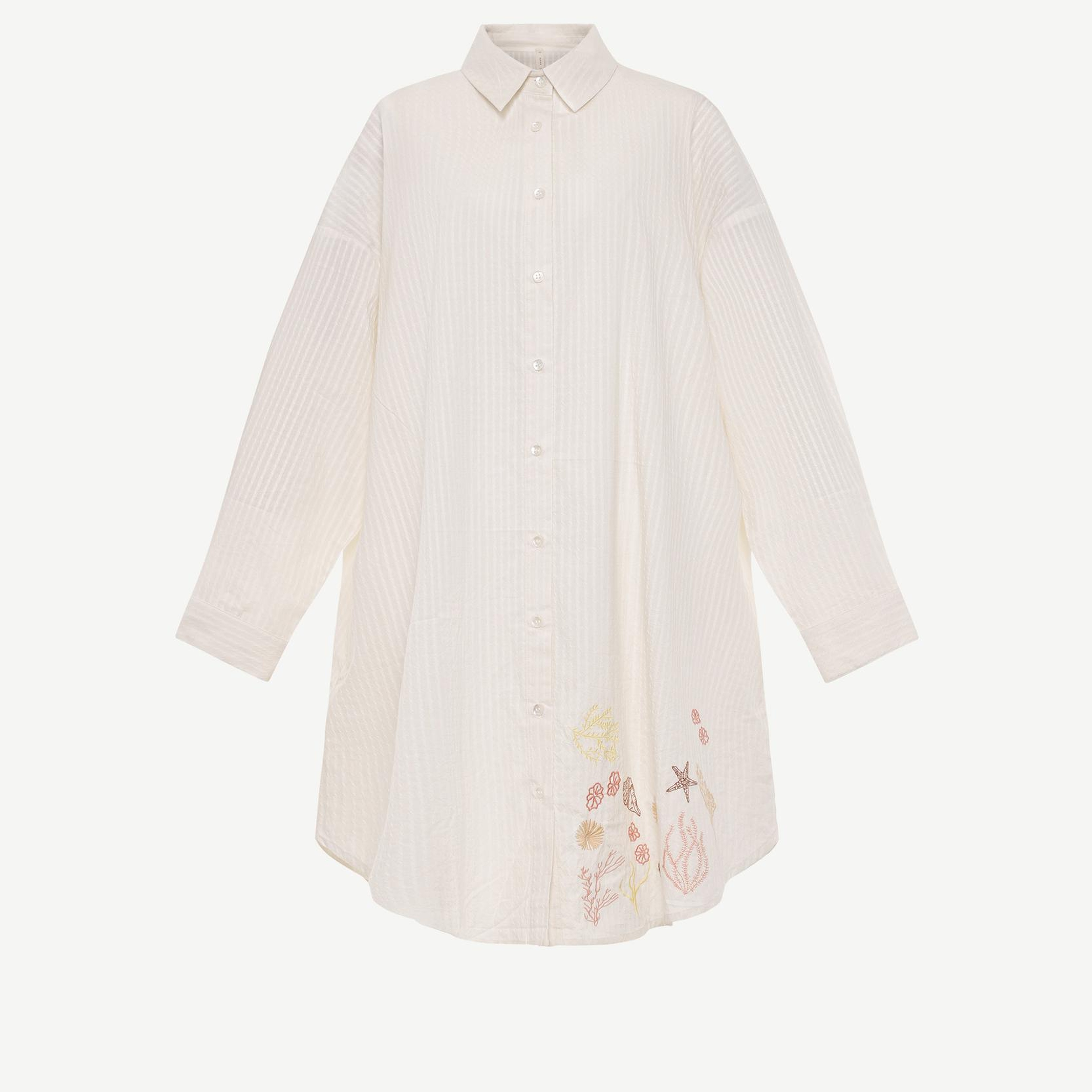 YARGICI Gömlek Yaka Elbise Arka Detaylı