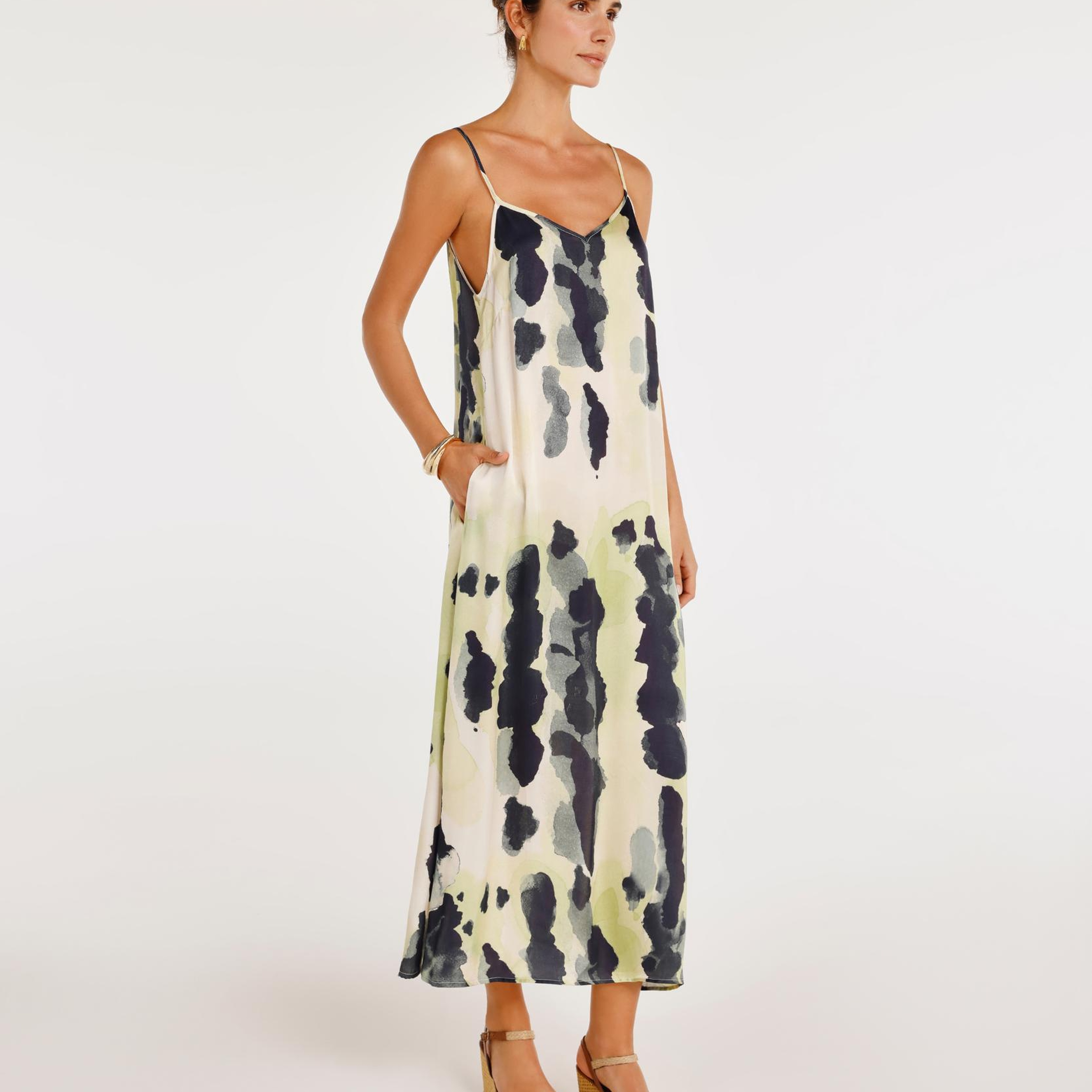 YARGICI Askılı Midi Boy Elbise