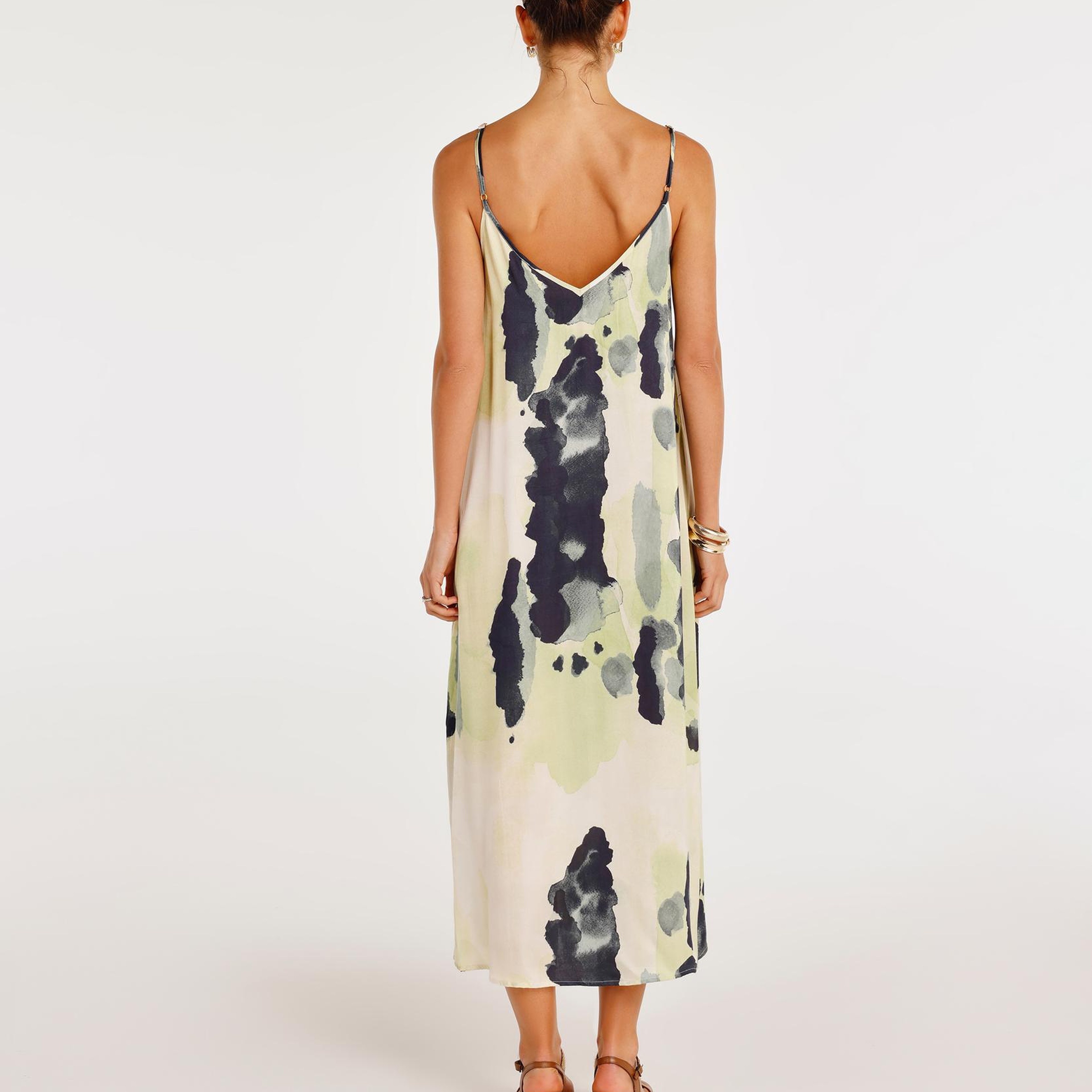 YARGICI Askılı Midi Boy Elbise