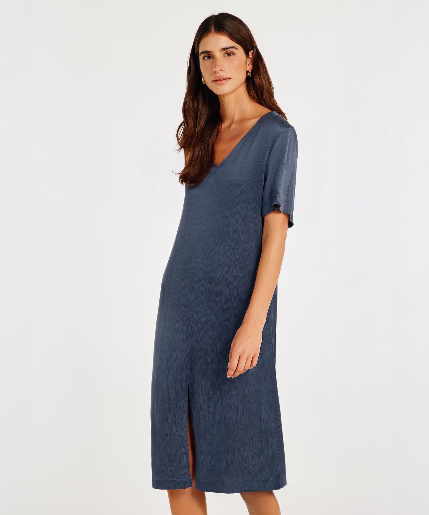 YARGICI V Yaka Dökümlü Elbise