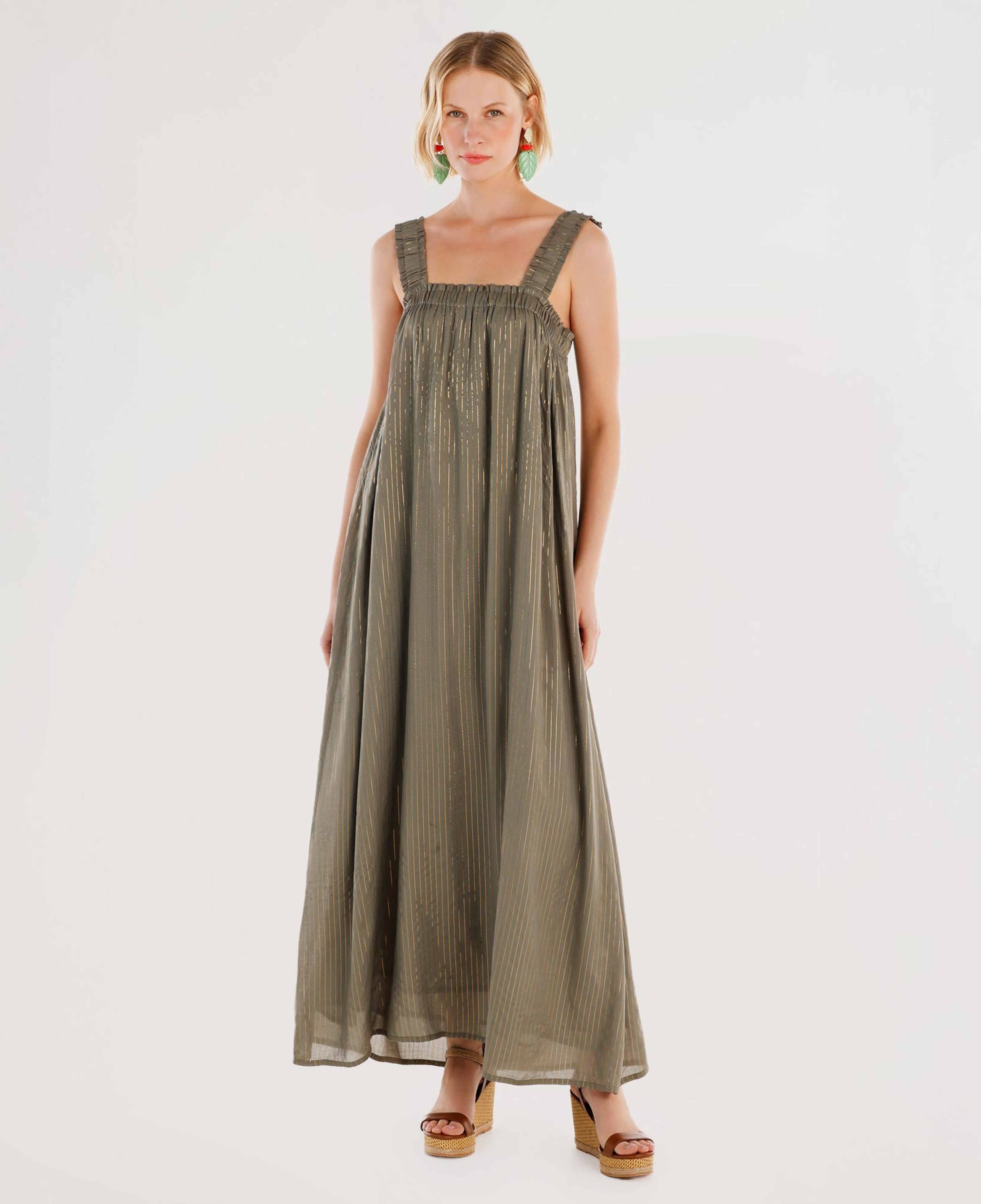 YARGICI Fır Fır Detaylı Kolsuz Midi Boy Elbise