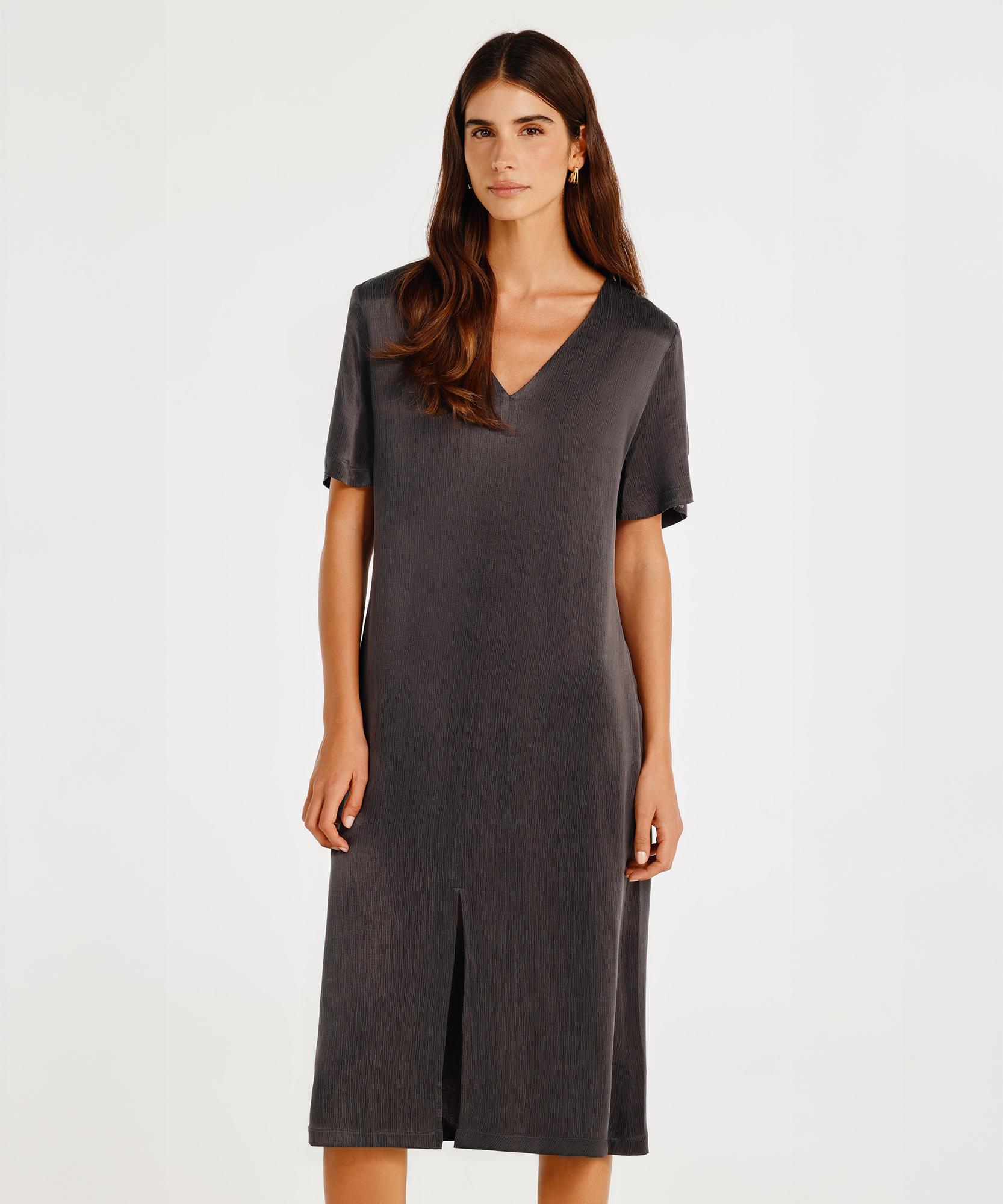 YARGICI V Yaka Dökümlü Elbise