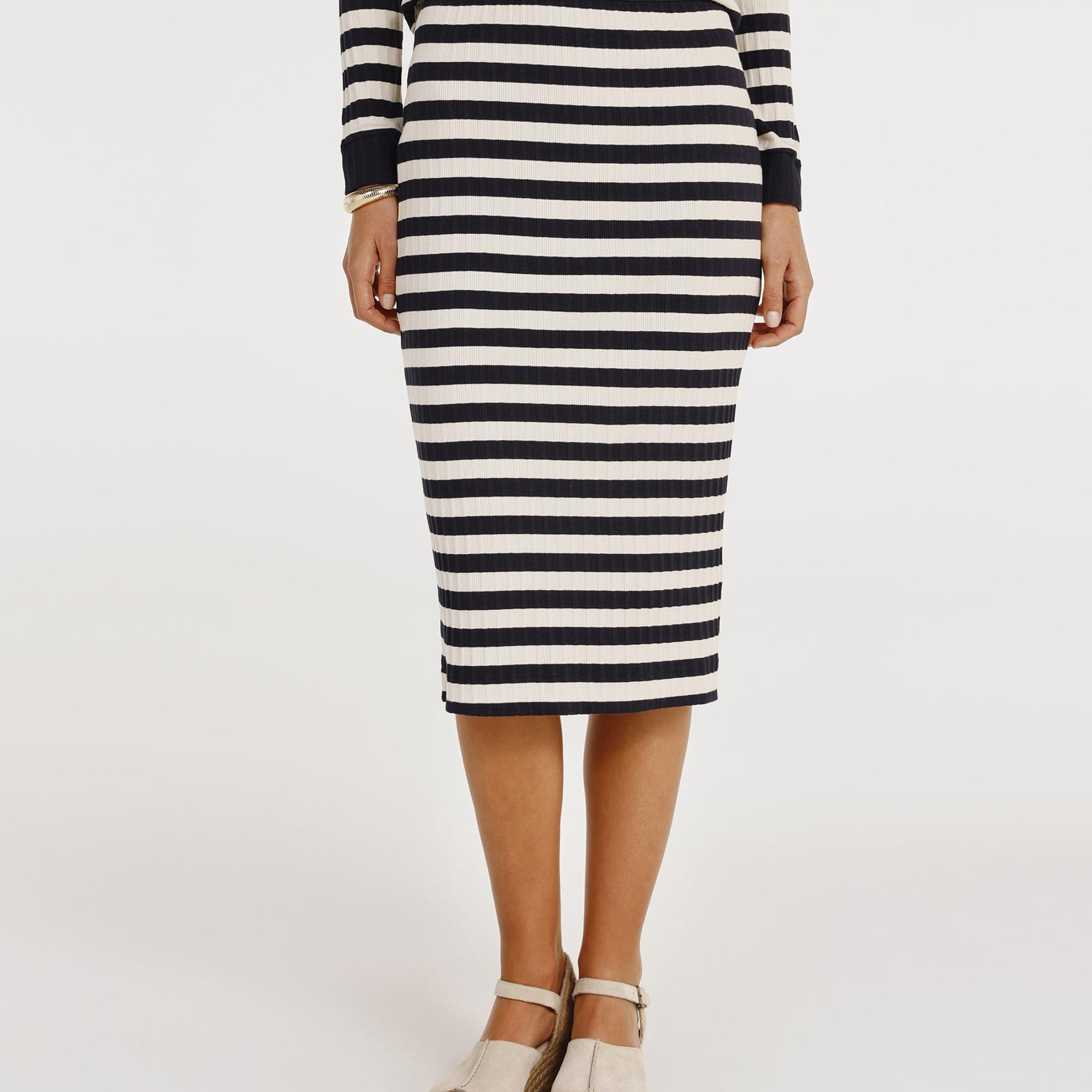 YARGICI Beli Lastikli Midi Boy Etek