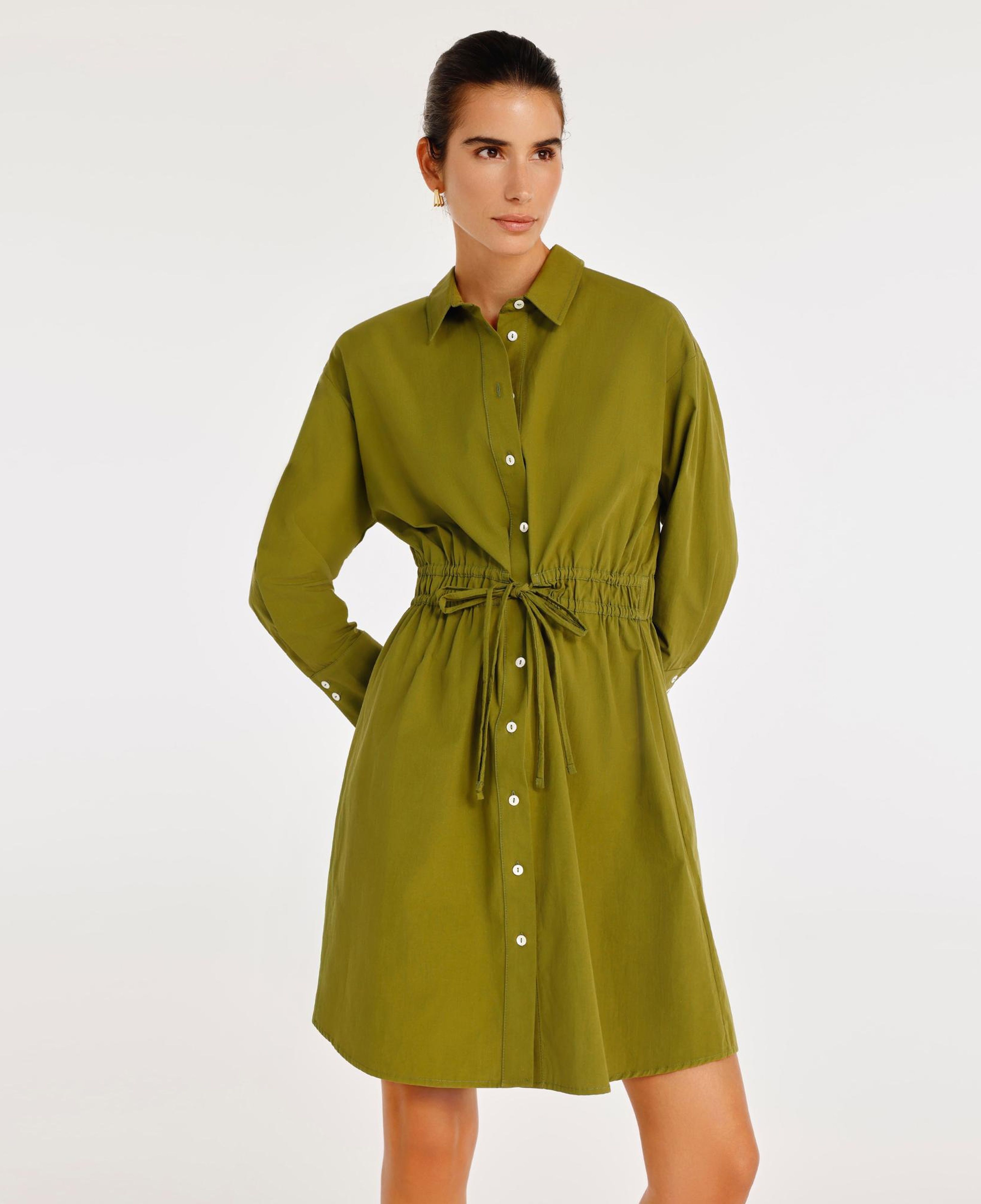 YARGICI Kemer Detaylı Uzun Kollu Gömlek Elbise