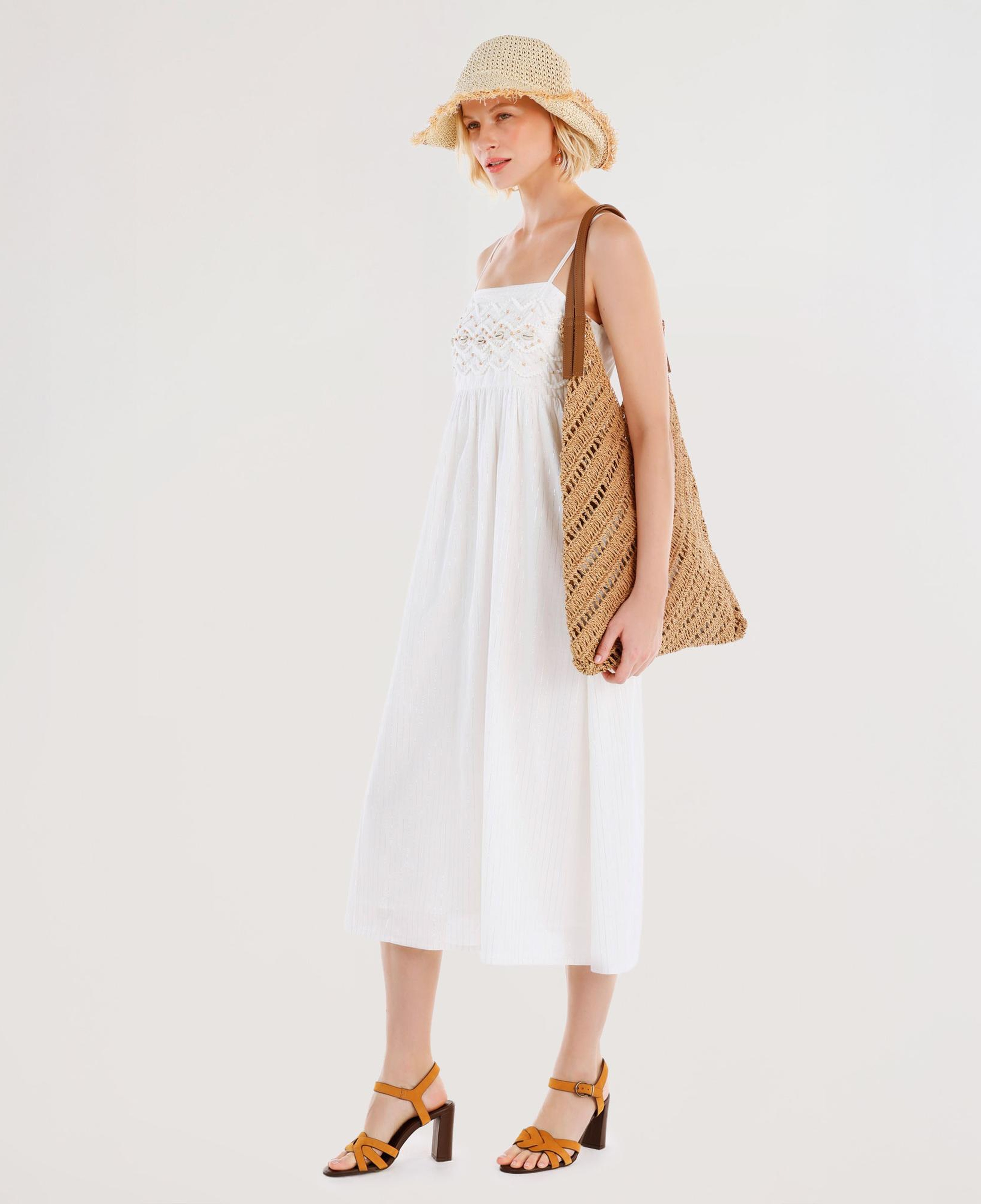 YARGICI Boncuk İşlemeli Askılı Uzun Elbise