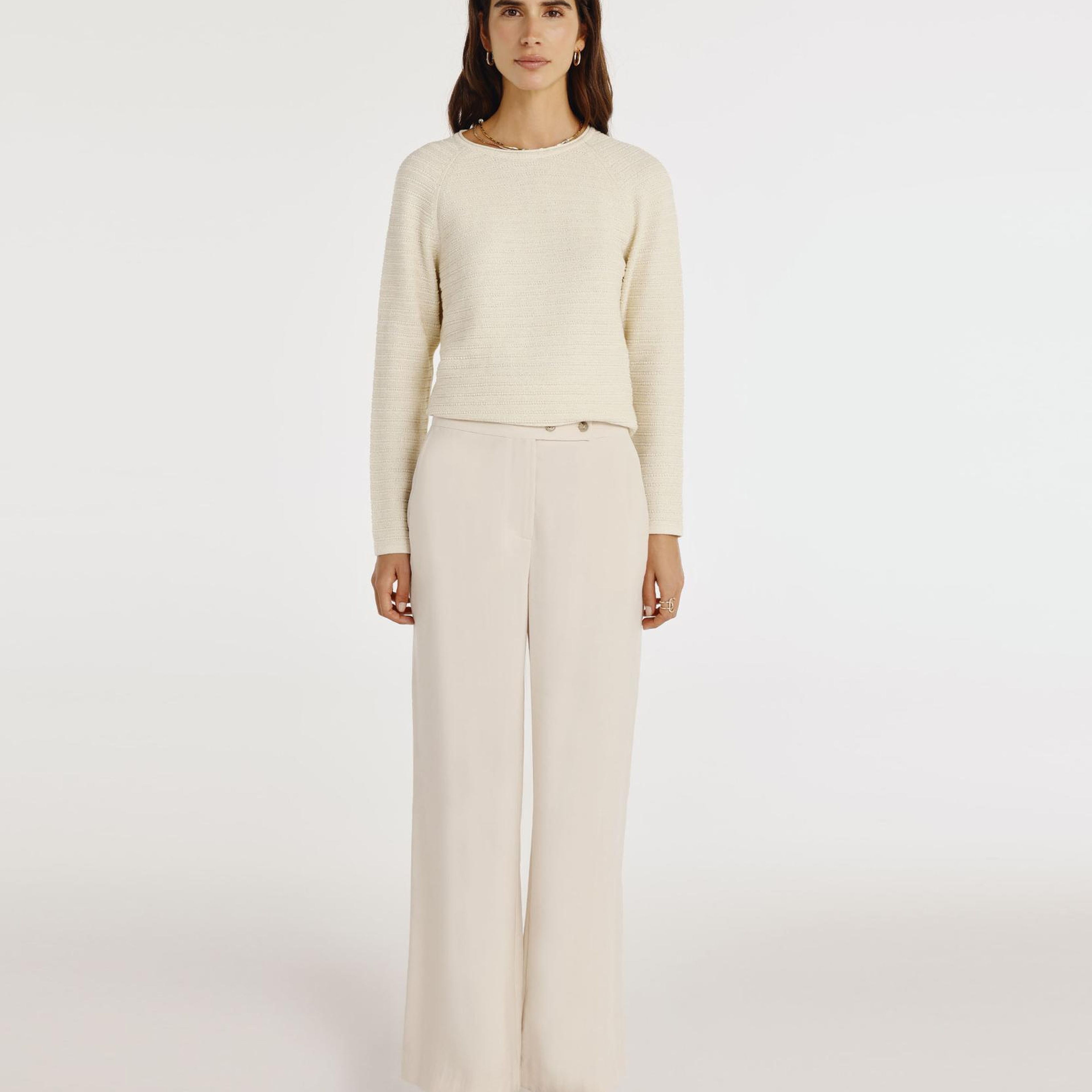 YARGICI Kruvaze Kapamalı Düz Kesim Pantolon