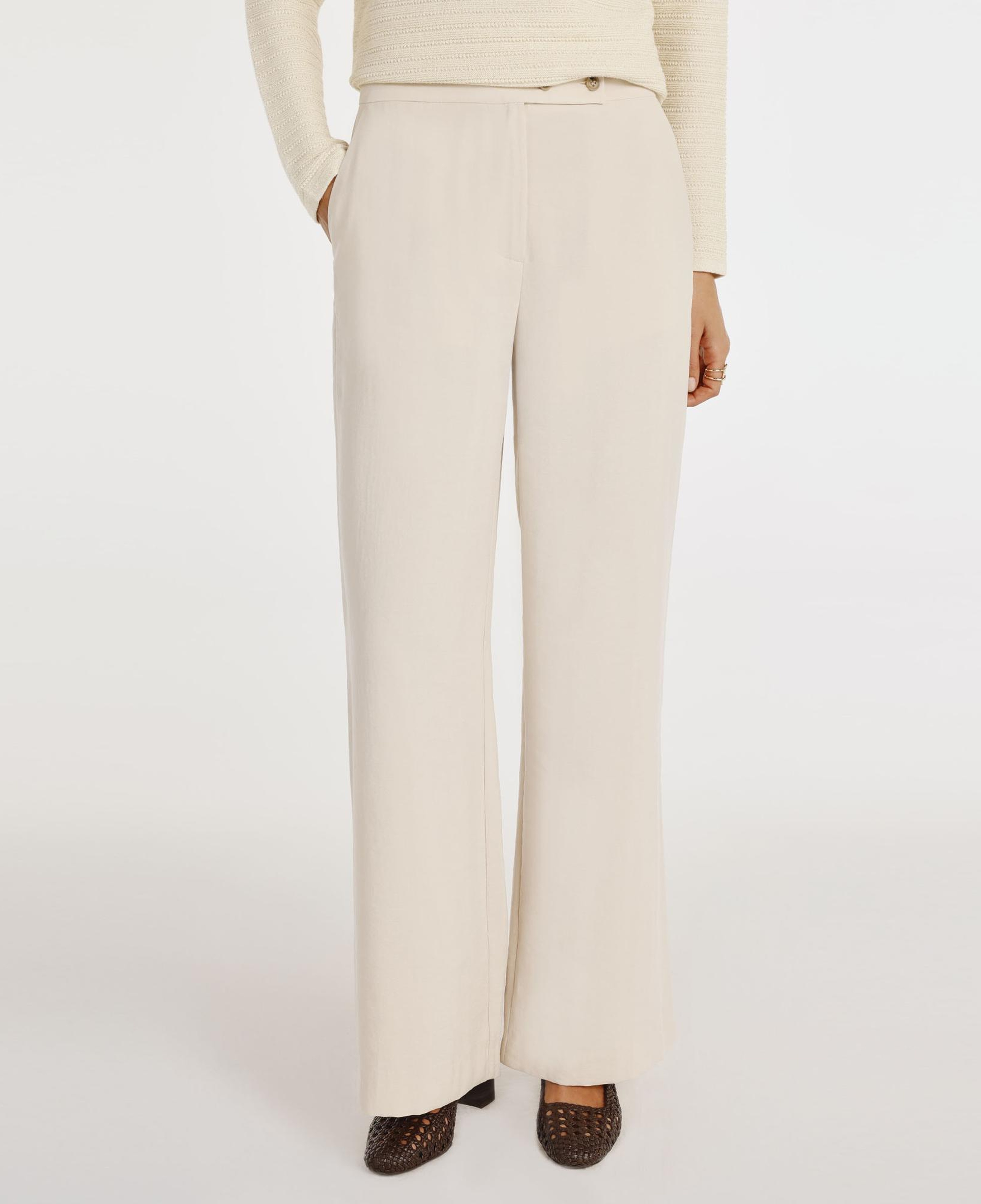 YARGICI Kruvaze Kapamalı Düz Kesim Pantolon