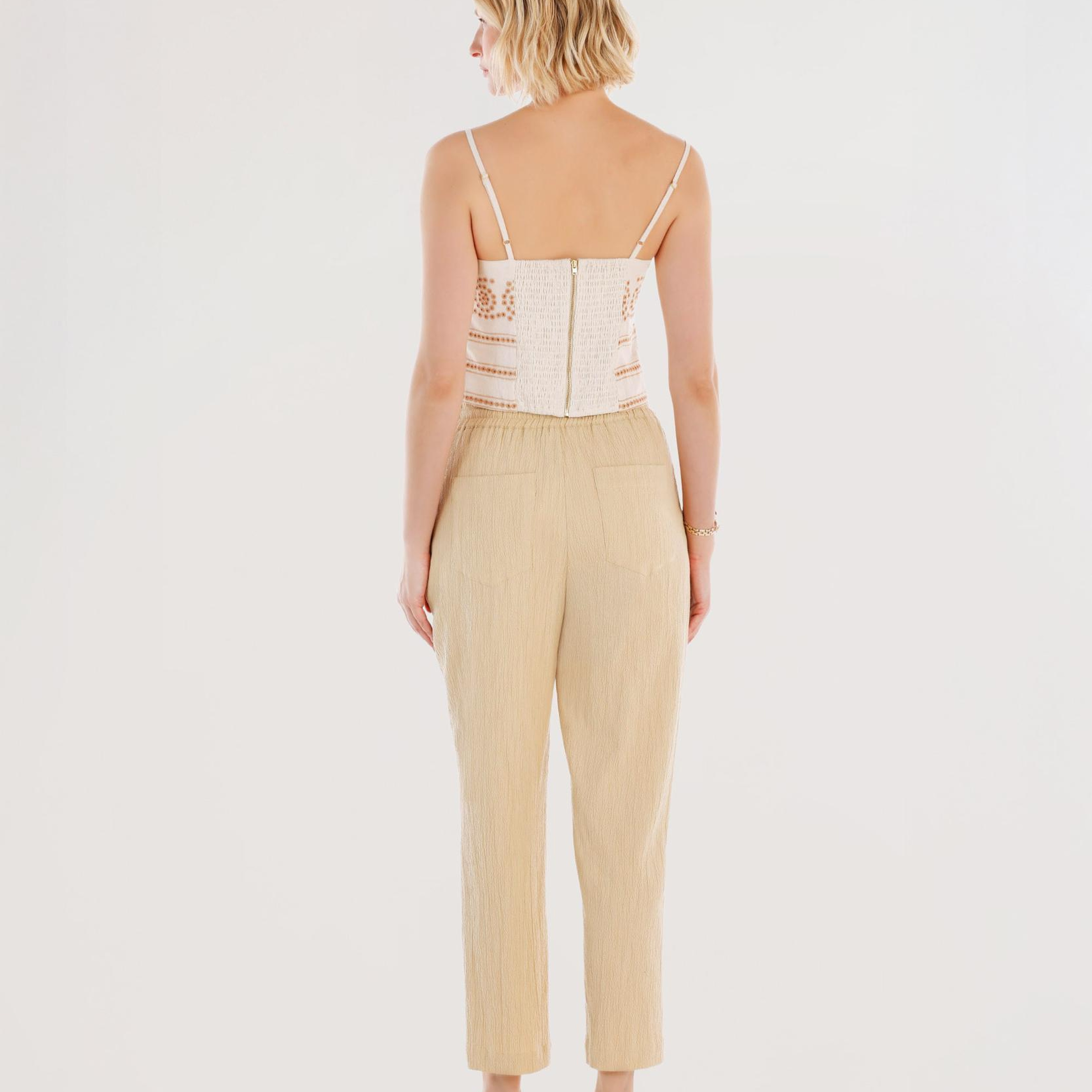 YARGICI Beli Bağlama Detaylı Pantolon