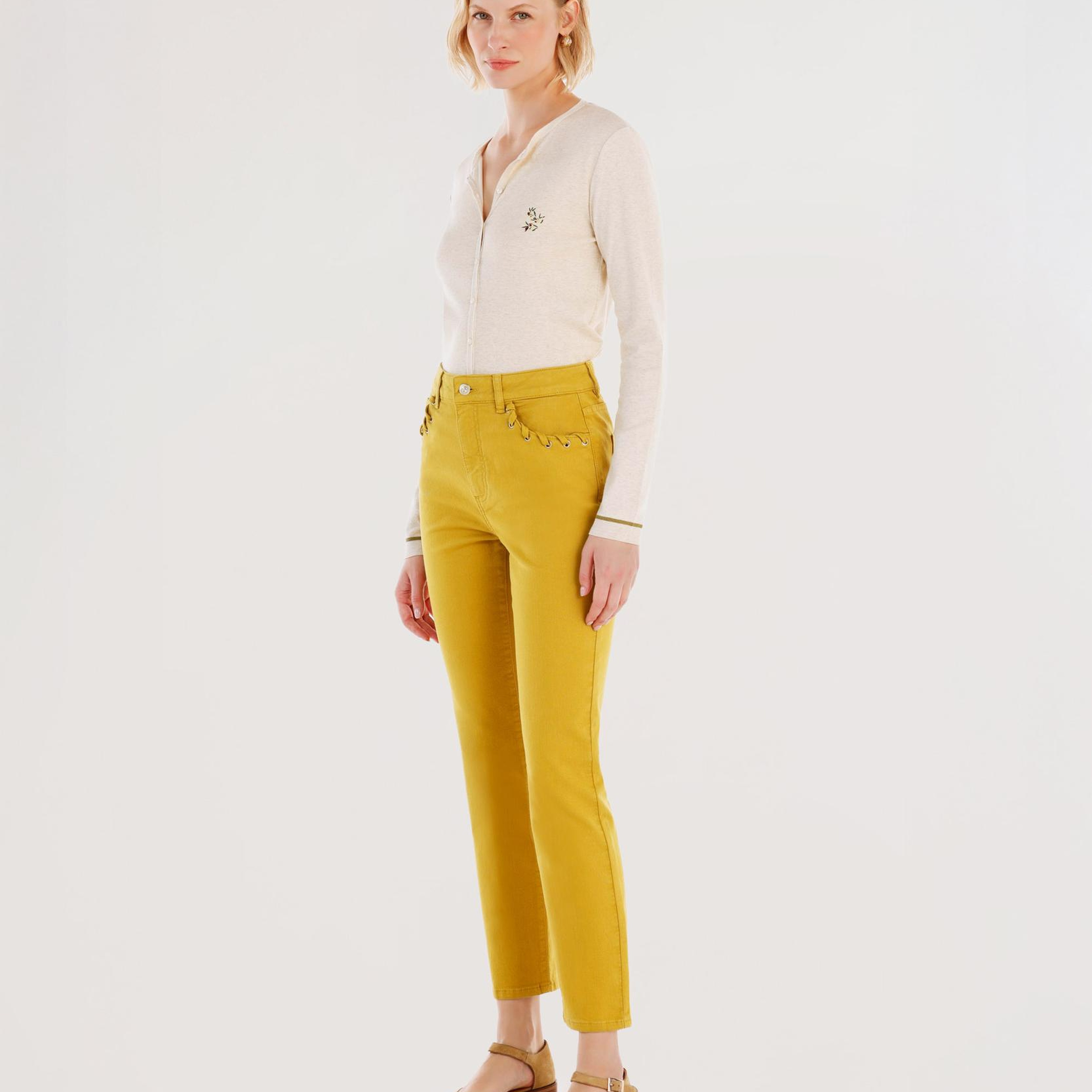 YARGICI Cep Detaylı Dar Kalıp Pantolon