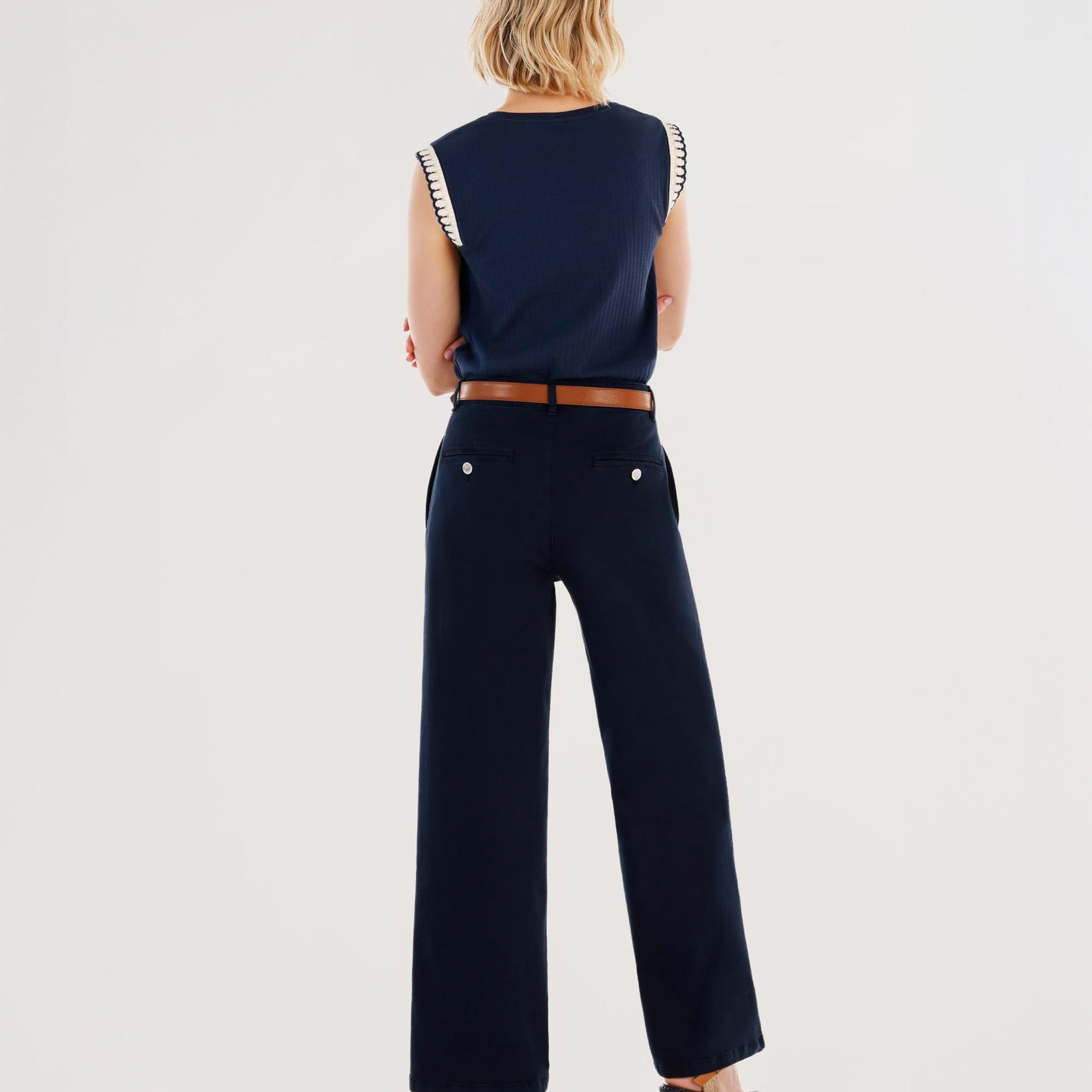 YARGICI Kemer Detaylı Yüksek Bel Rahat Kalıp Pantolon