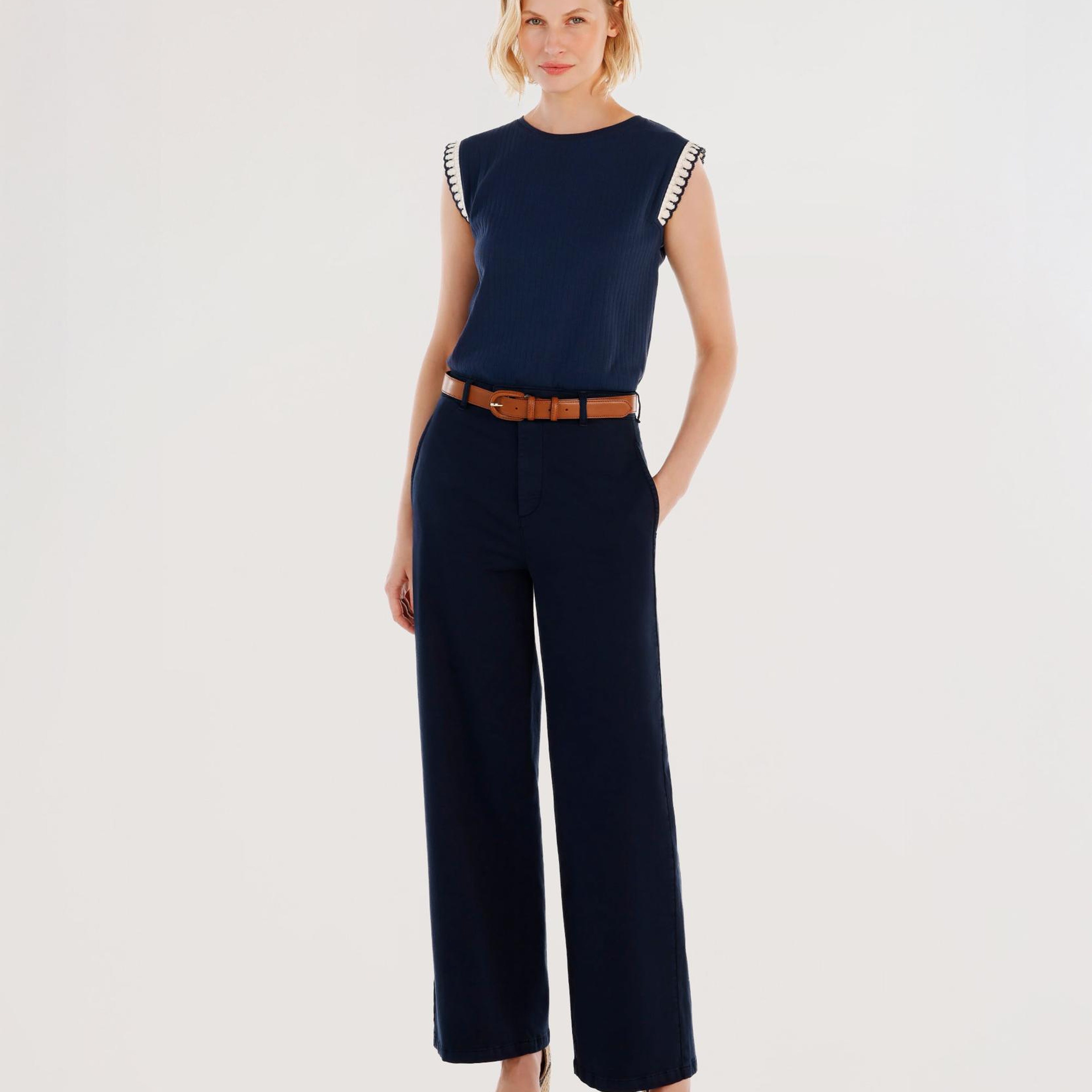 YARGICI Kemer Detaylı Yüksek Bel Rahat Kalıp Pantolon