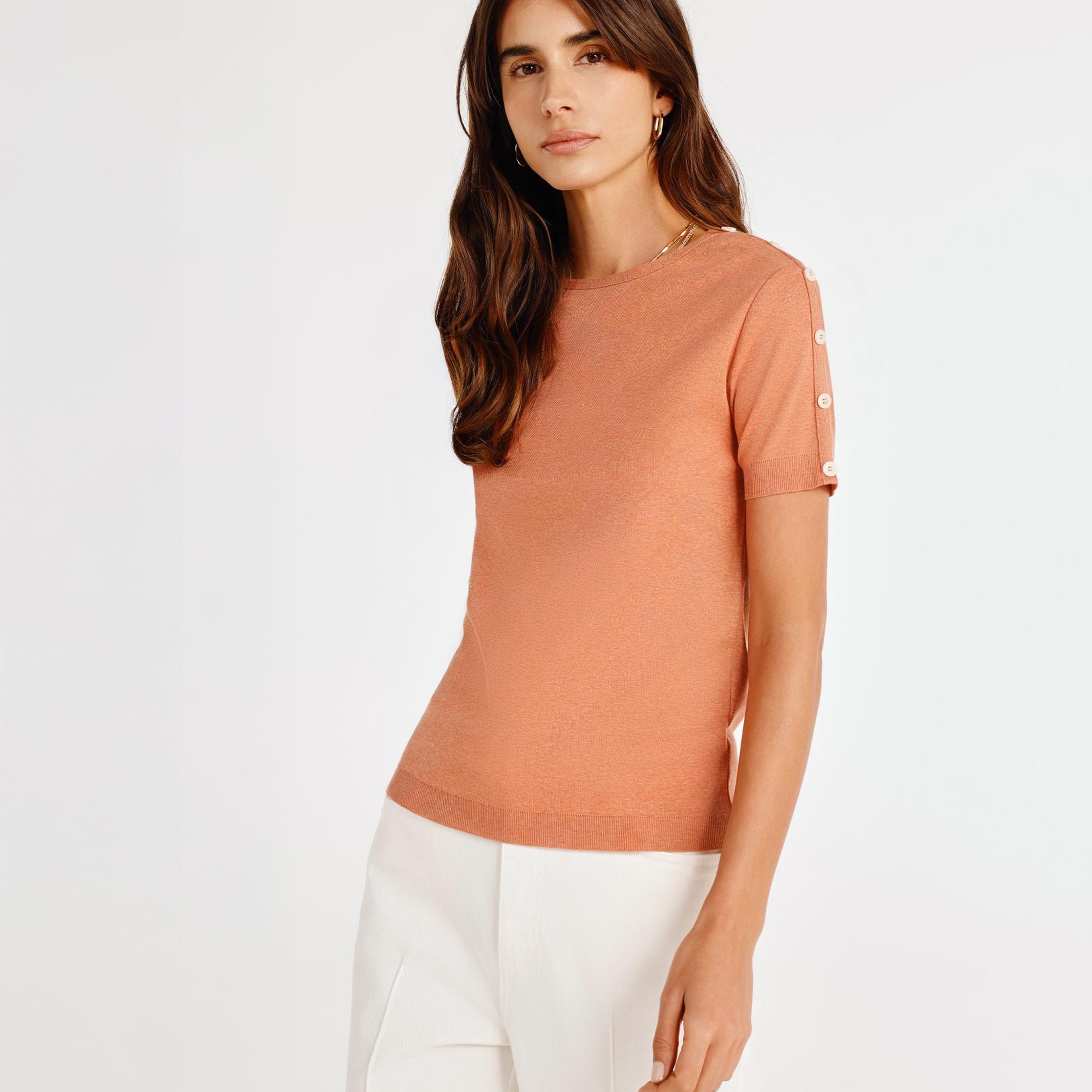 YARGICI Omuz Detaylı Kısa Kollu Triko