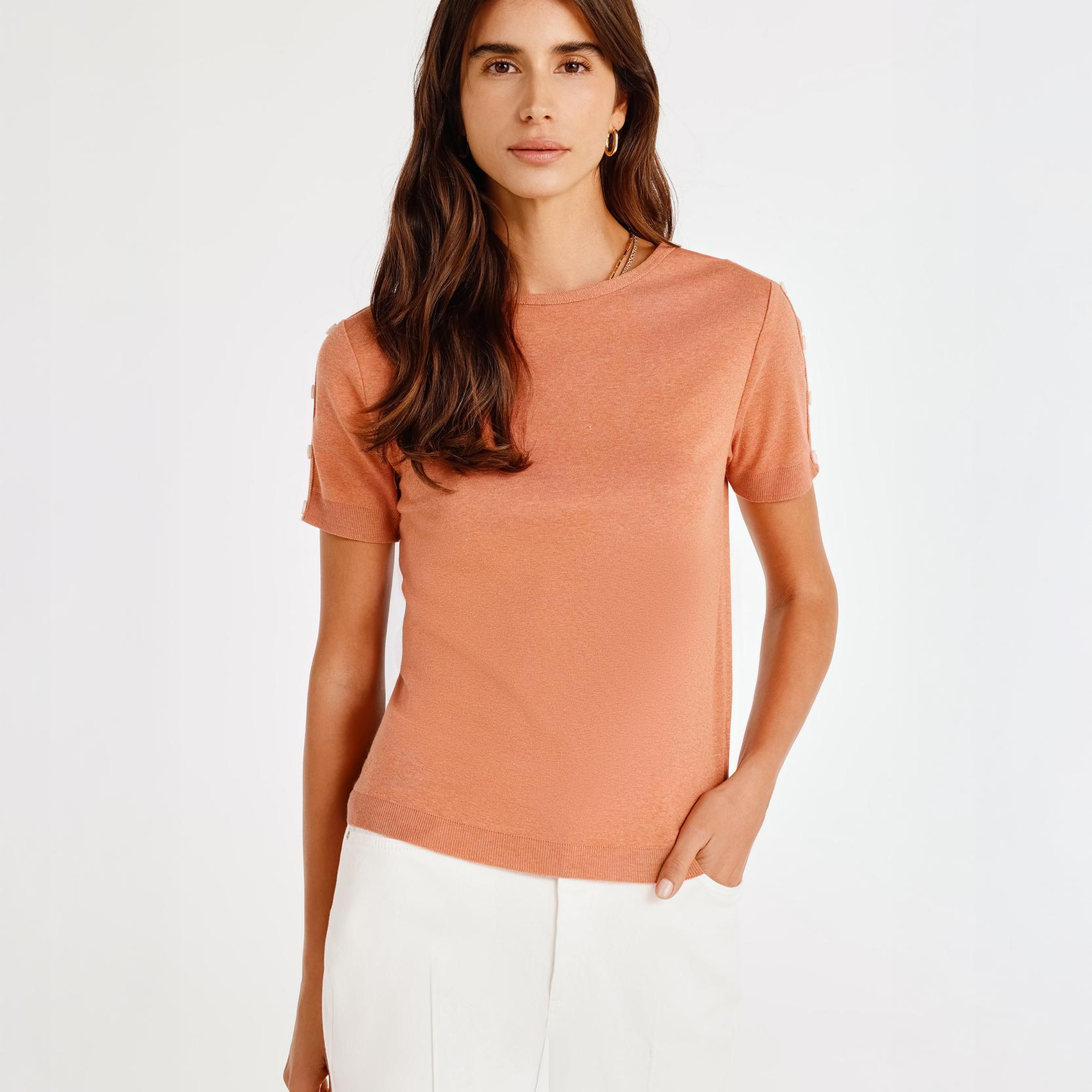 YARGICI Omuz Detaylı Kısa Kollu Triko