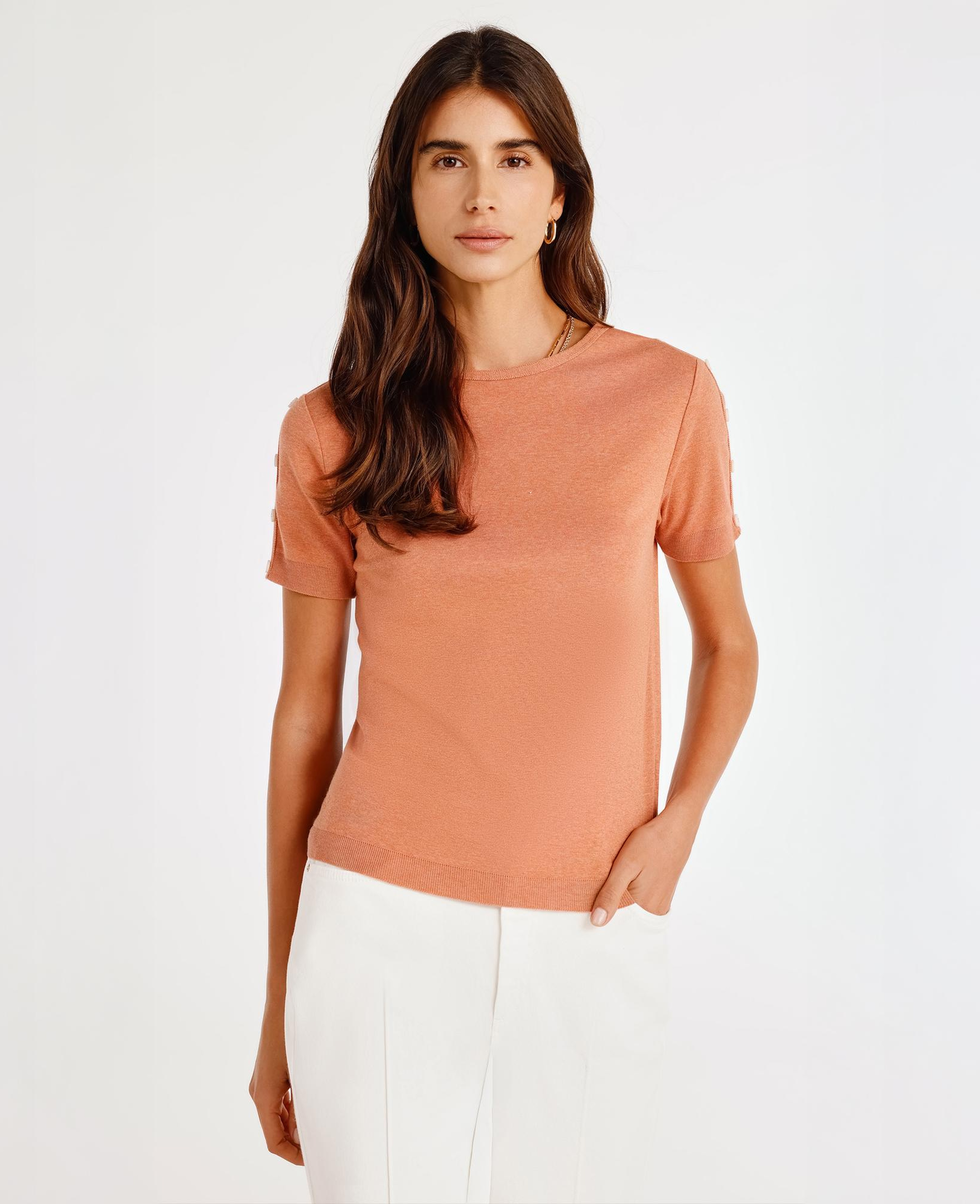 YARGICI Omuz Detaylı Kısa Kollu Triko