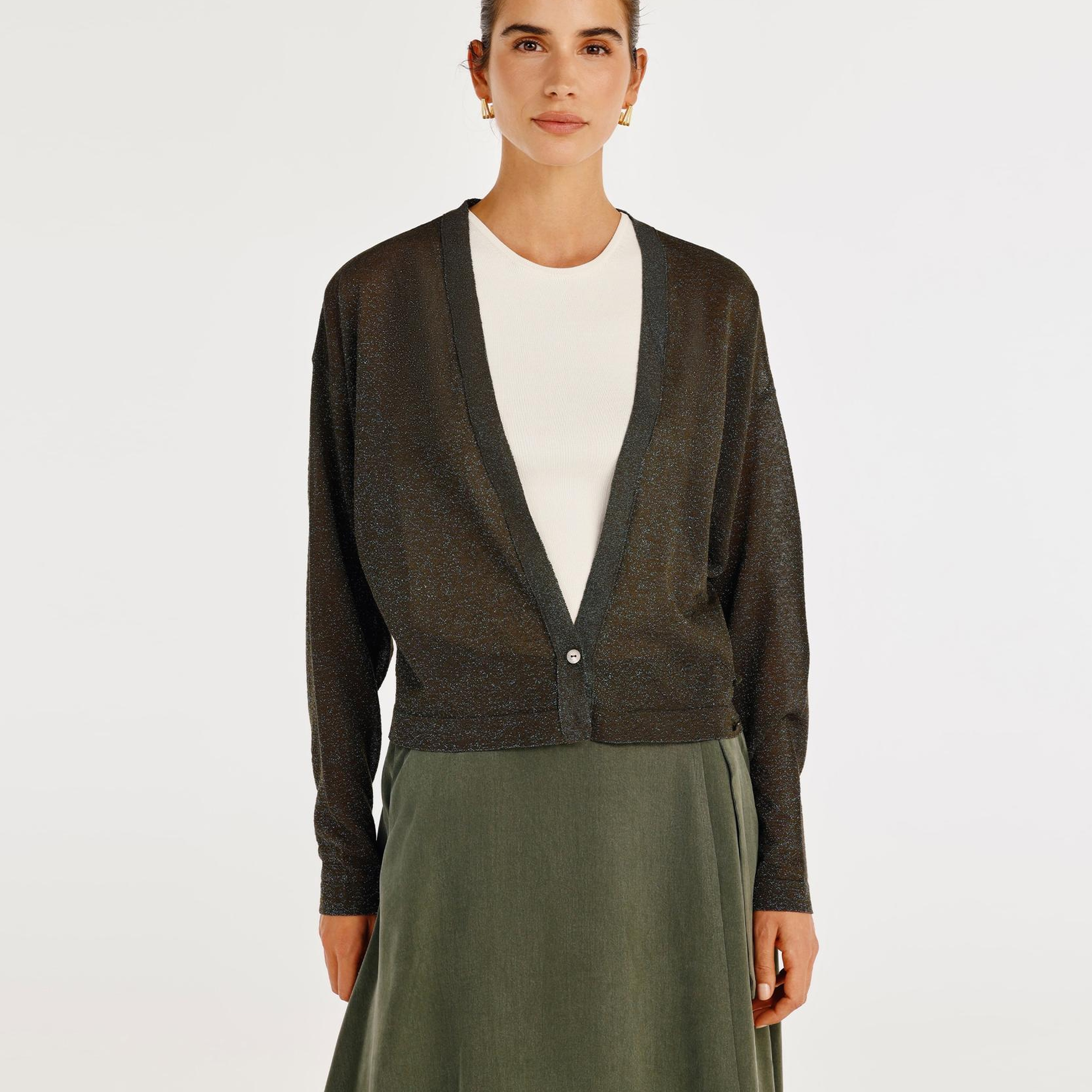 YARGICI Derin V Yaka Rahat Kalıp Hırka