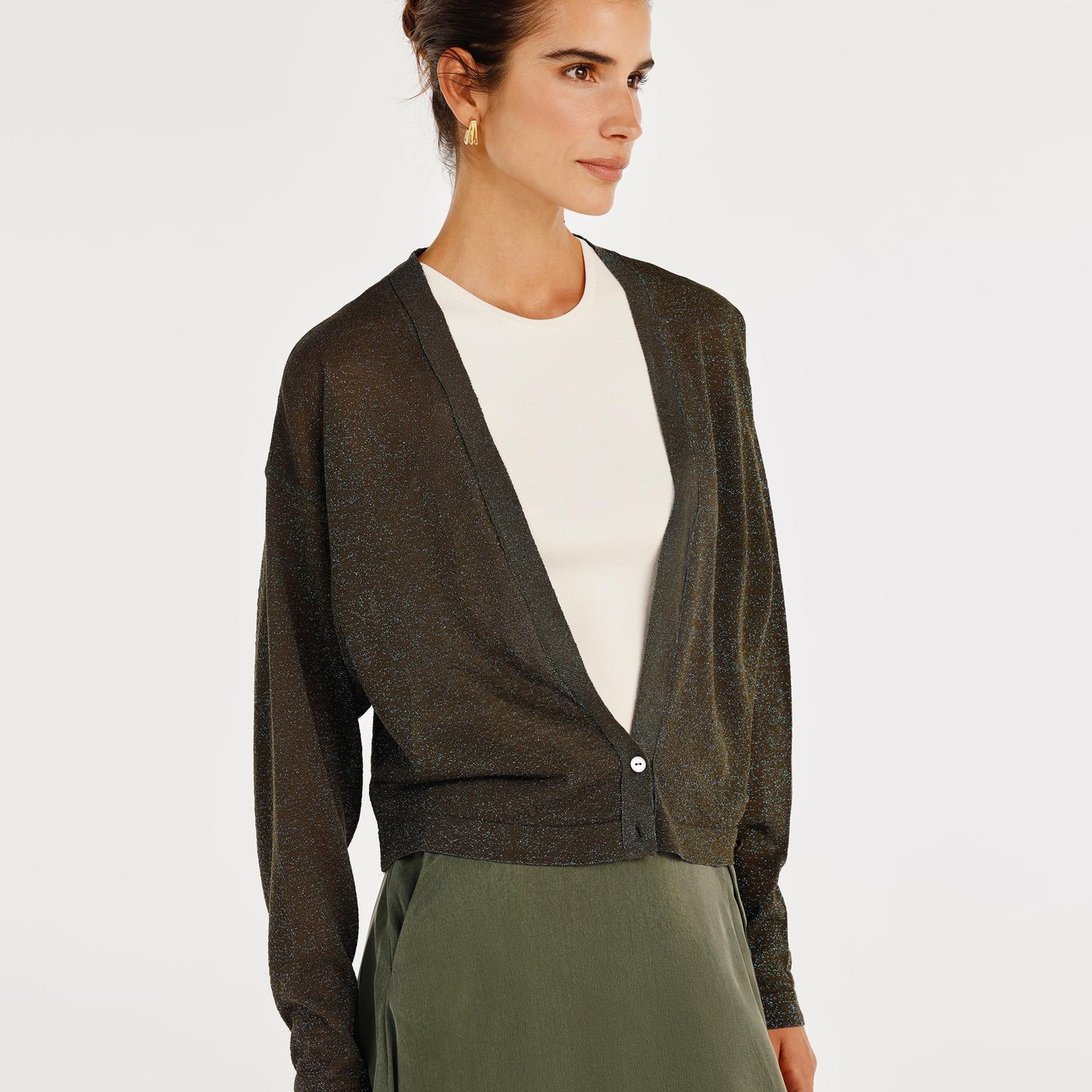 YARGICI Derin V Yaka Rahat Kalıp Hırka