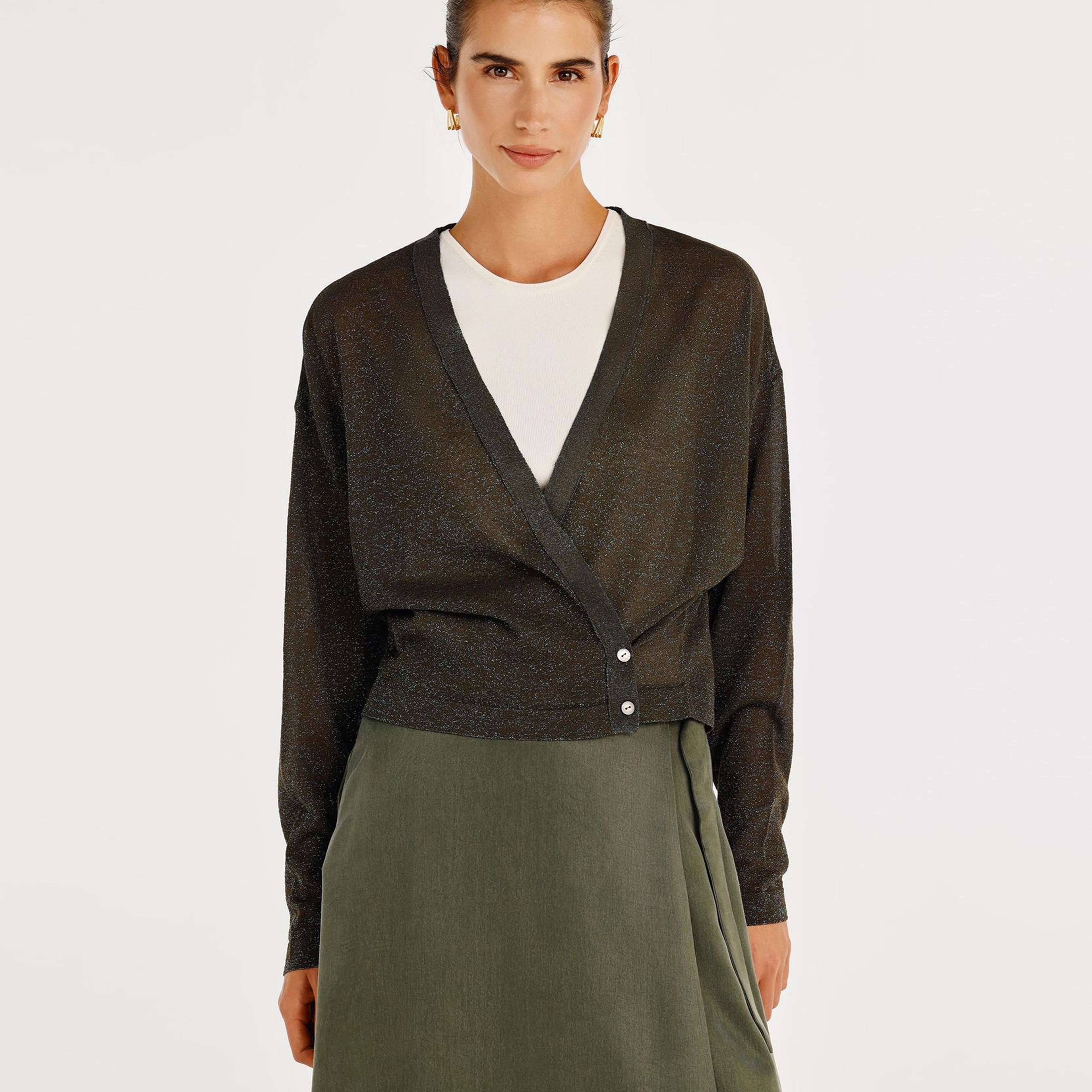 YARGICI Derin V Yaka Rahat Kalıp Hırka