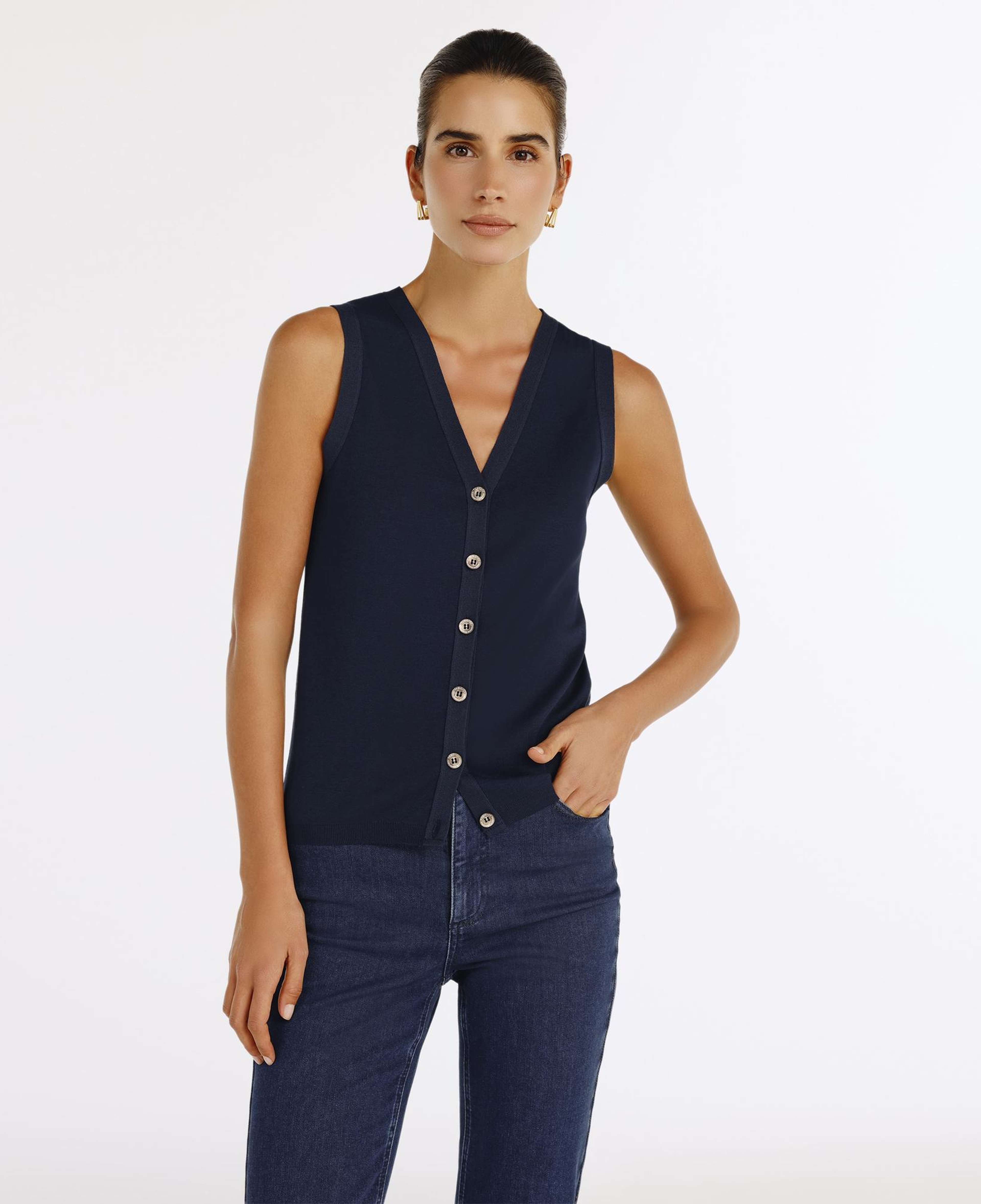 YARGICI V Yaka Önden Düğmeli Hırka