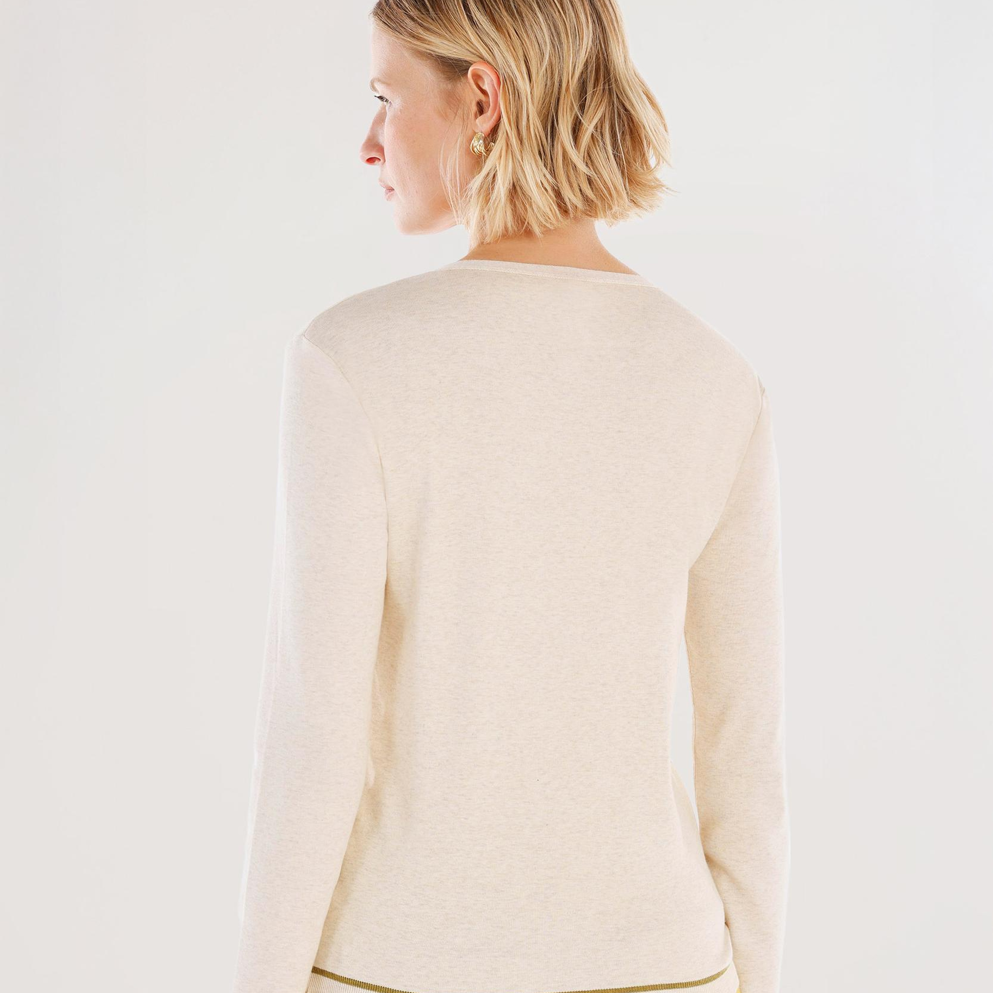 YARGICI Ön Nakış Detaylı Uzun Kollu Bisiklet Yakalı Hırka