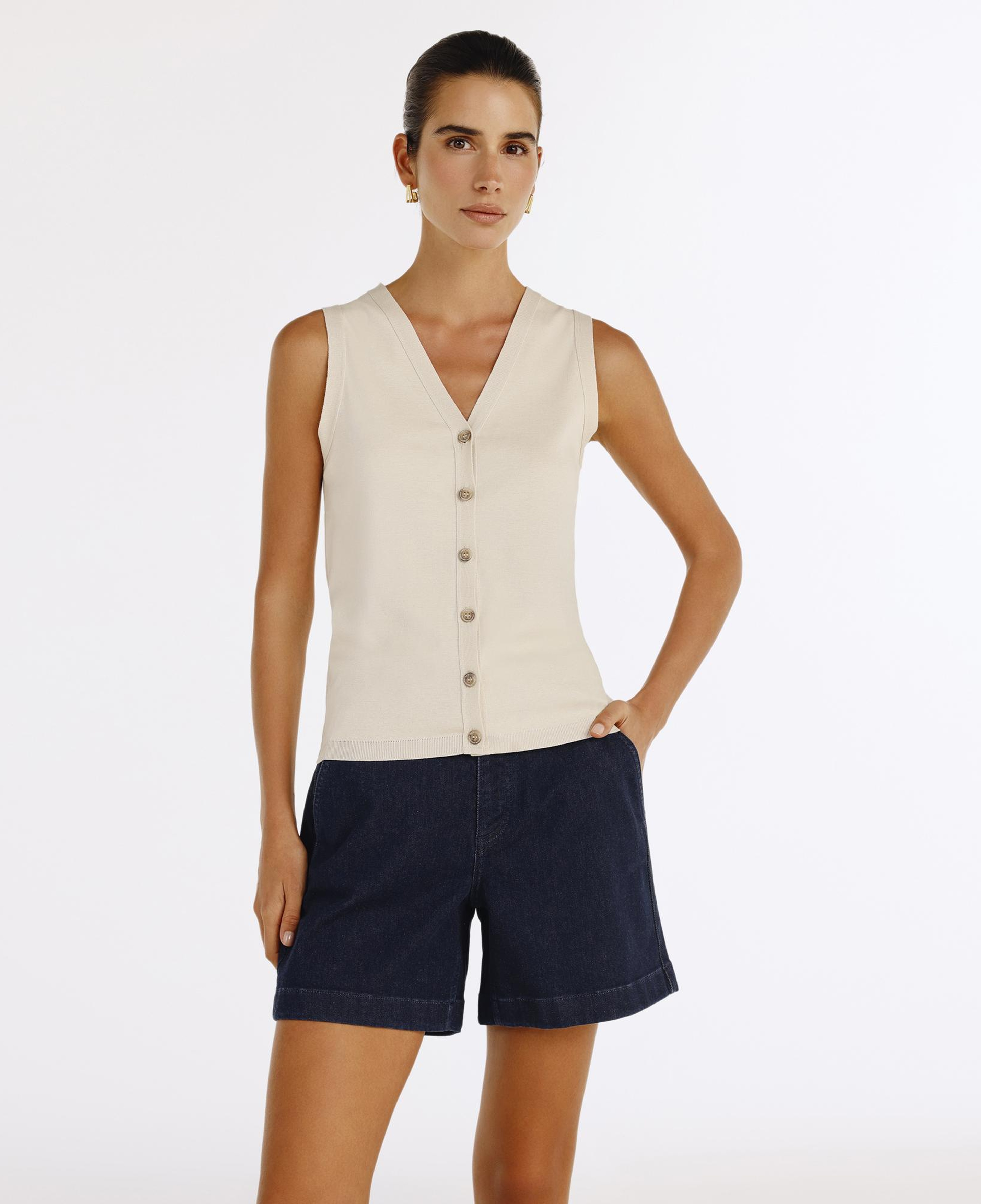 YARGICI V Yaka Önden Düğmeli Hırka