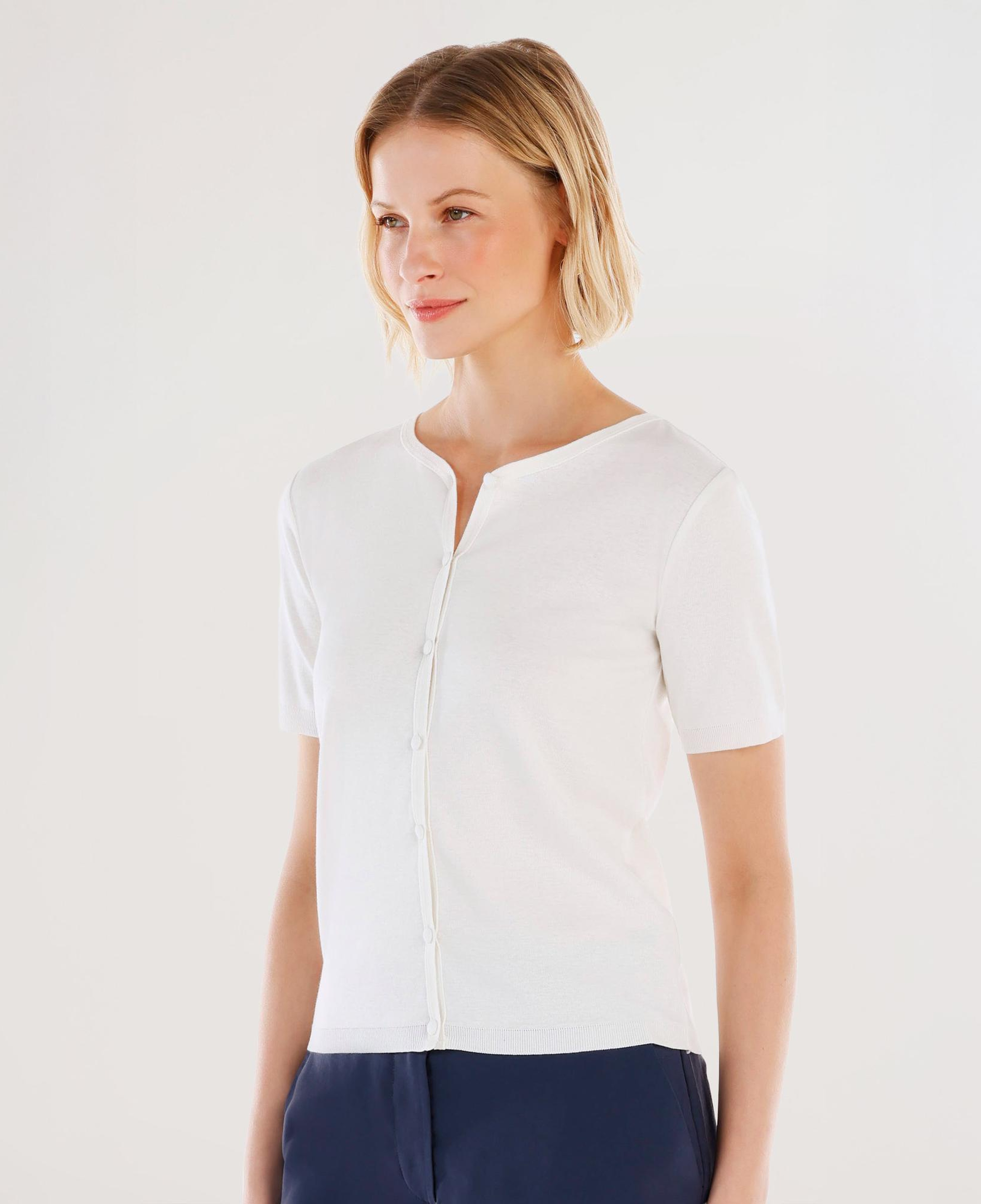 YARGICI Bisiklet Yaka Yarım Kollu Triko Hırka