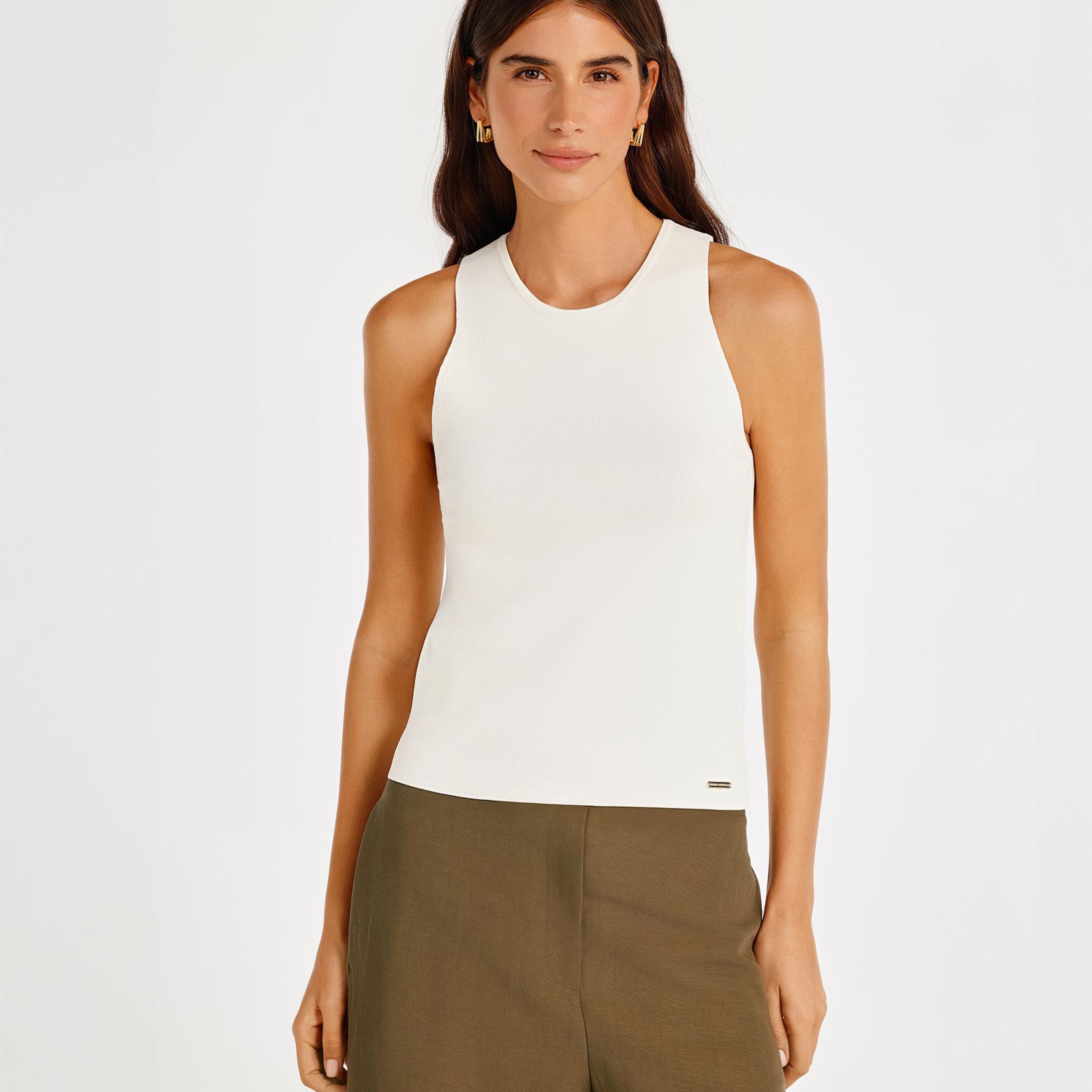 YARGICI Bisiklet Yaka Kolsuz Triko