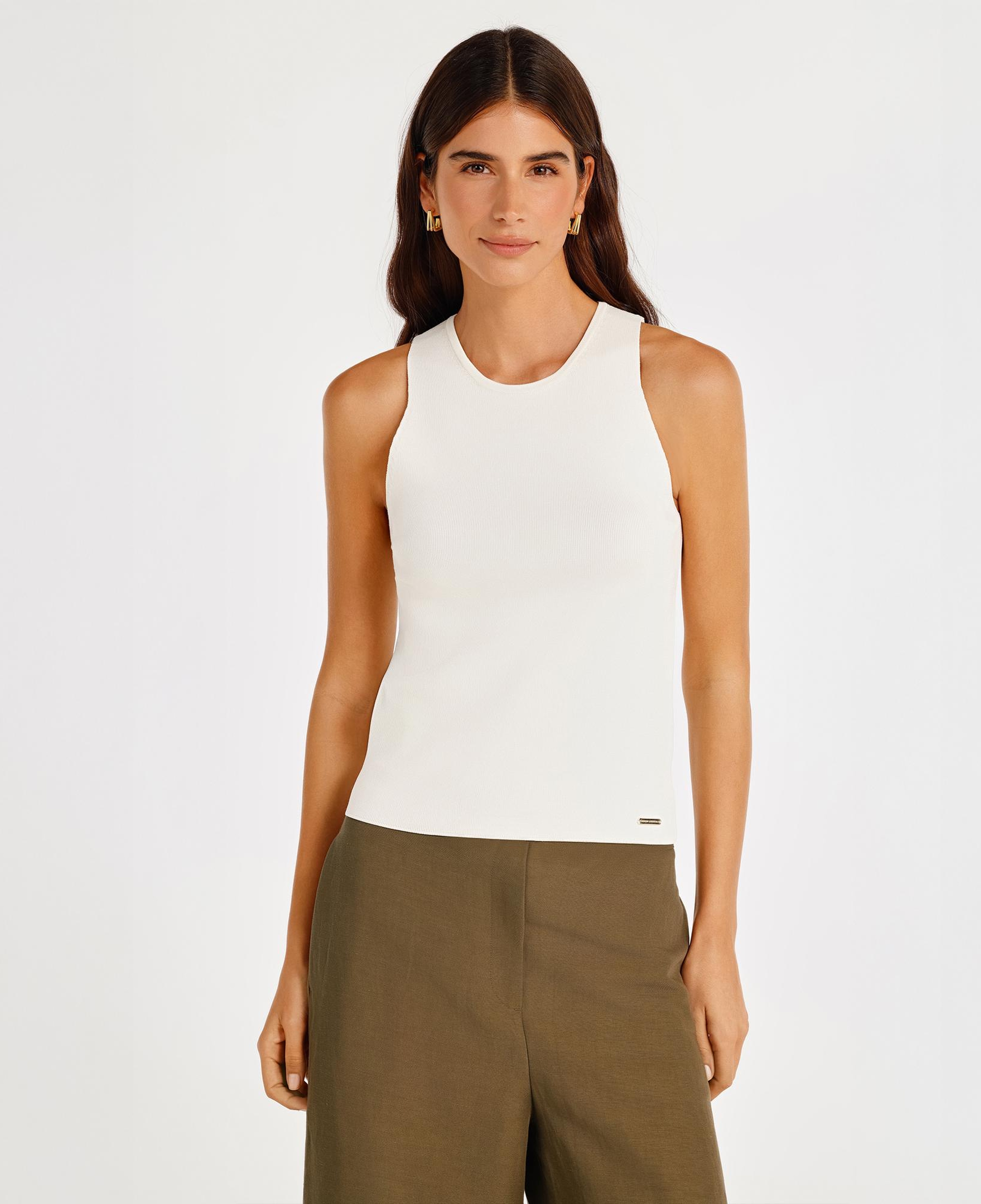 YARGICI Bisiklet Yaka Kolsuz Triko