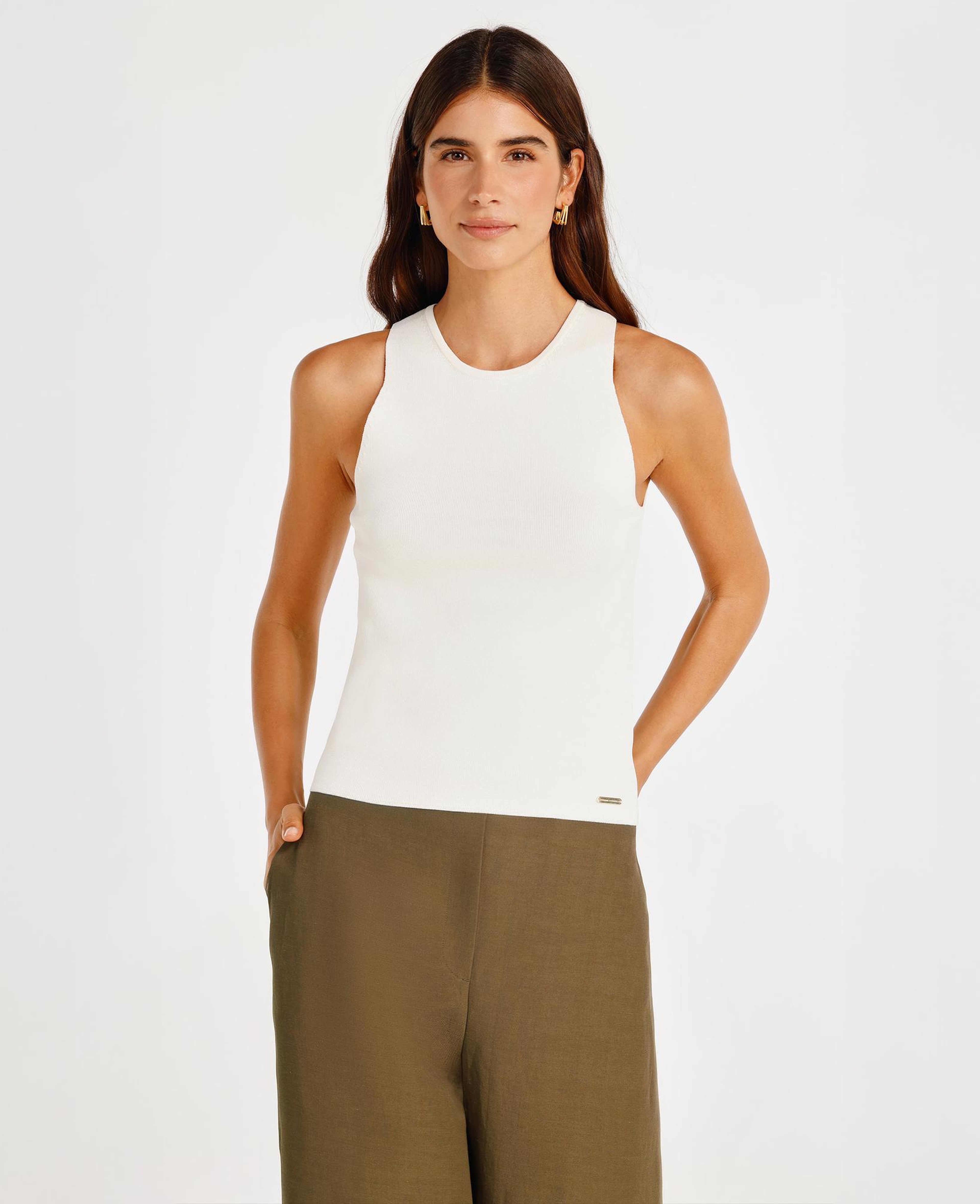 YARGICI Bisiklet Yaka Kolsuz Triko