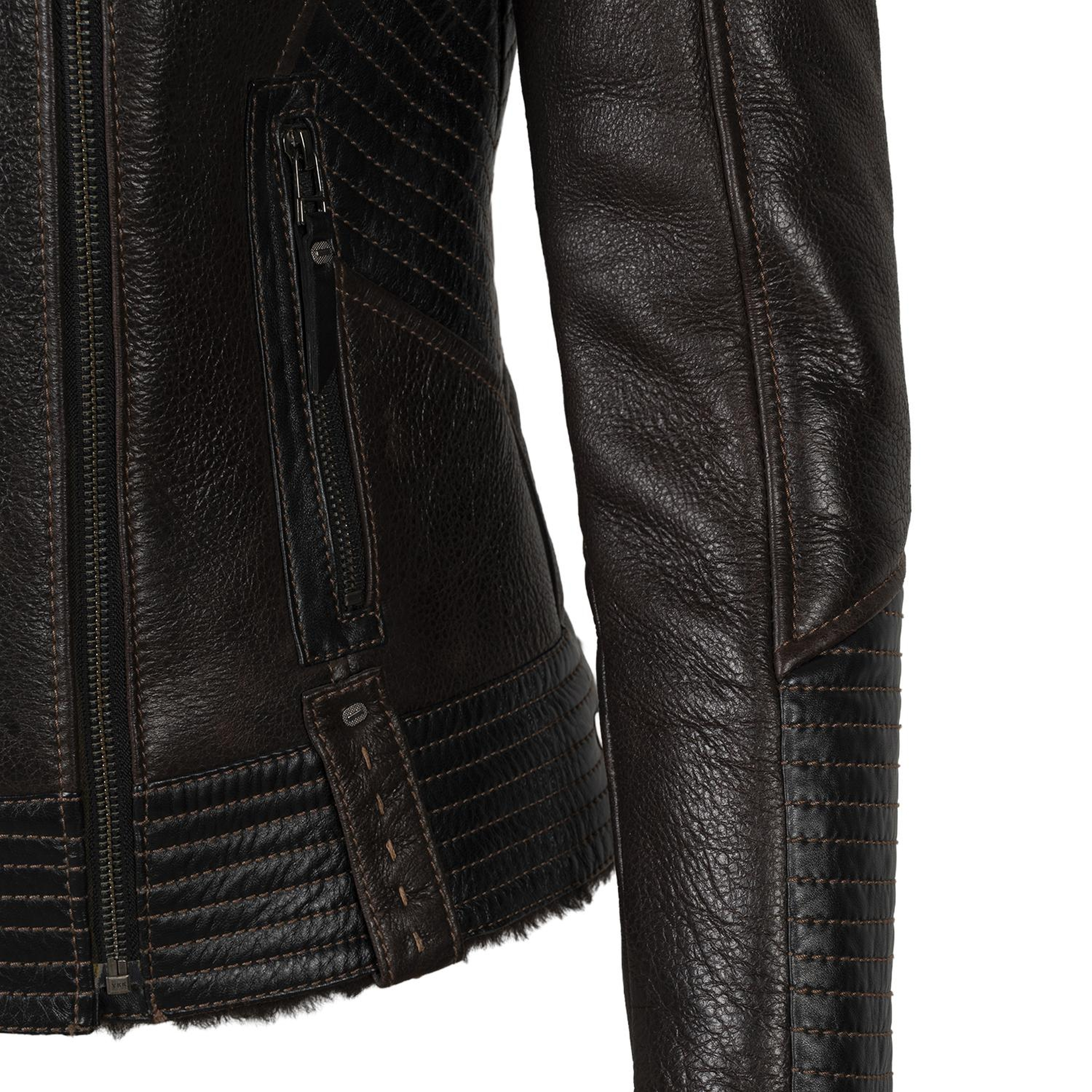 Kadın Kahve Hakim Yakalı Kürk Mont