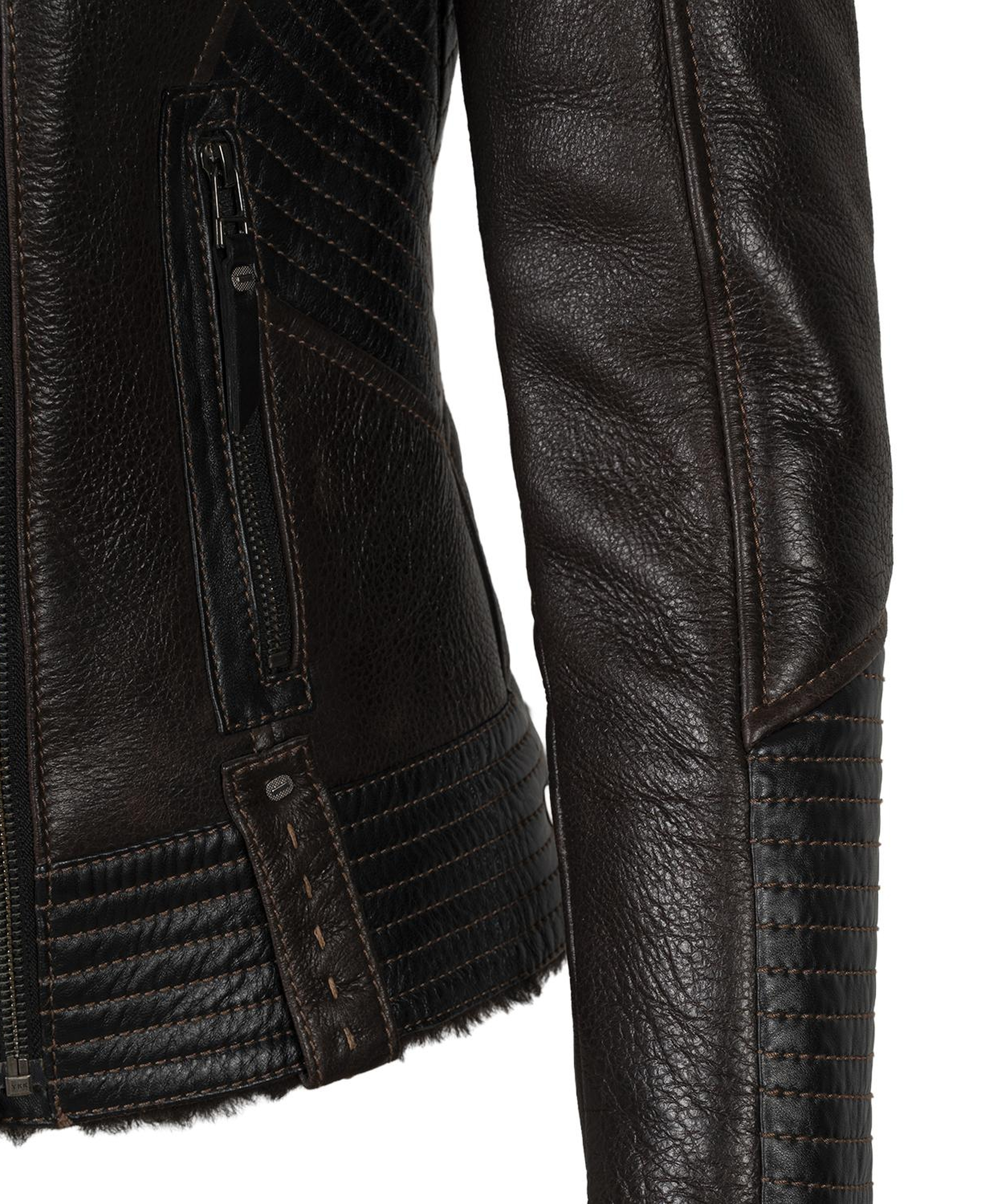 Kadın Kahve Hakim Yakalı Kürk Mont