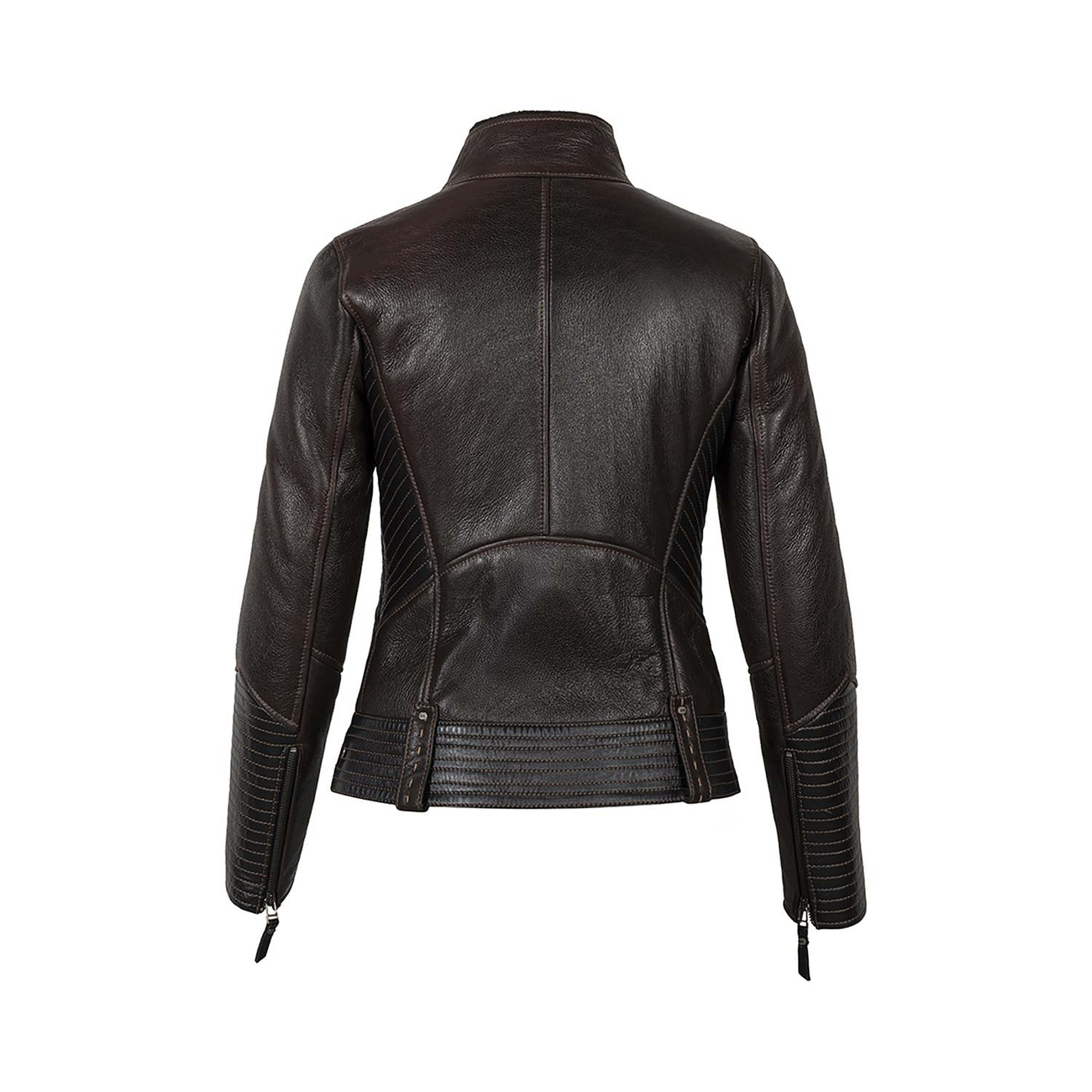 Kadın Kahve Hakim Yakalı Kürk Mont