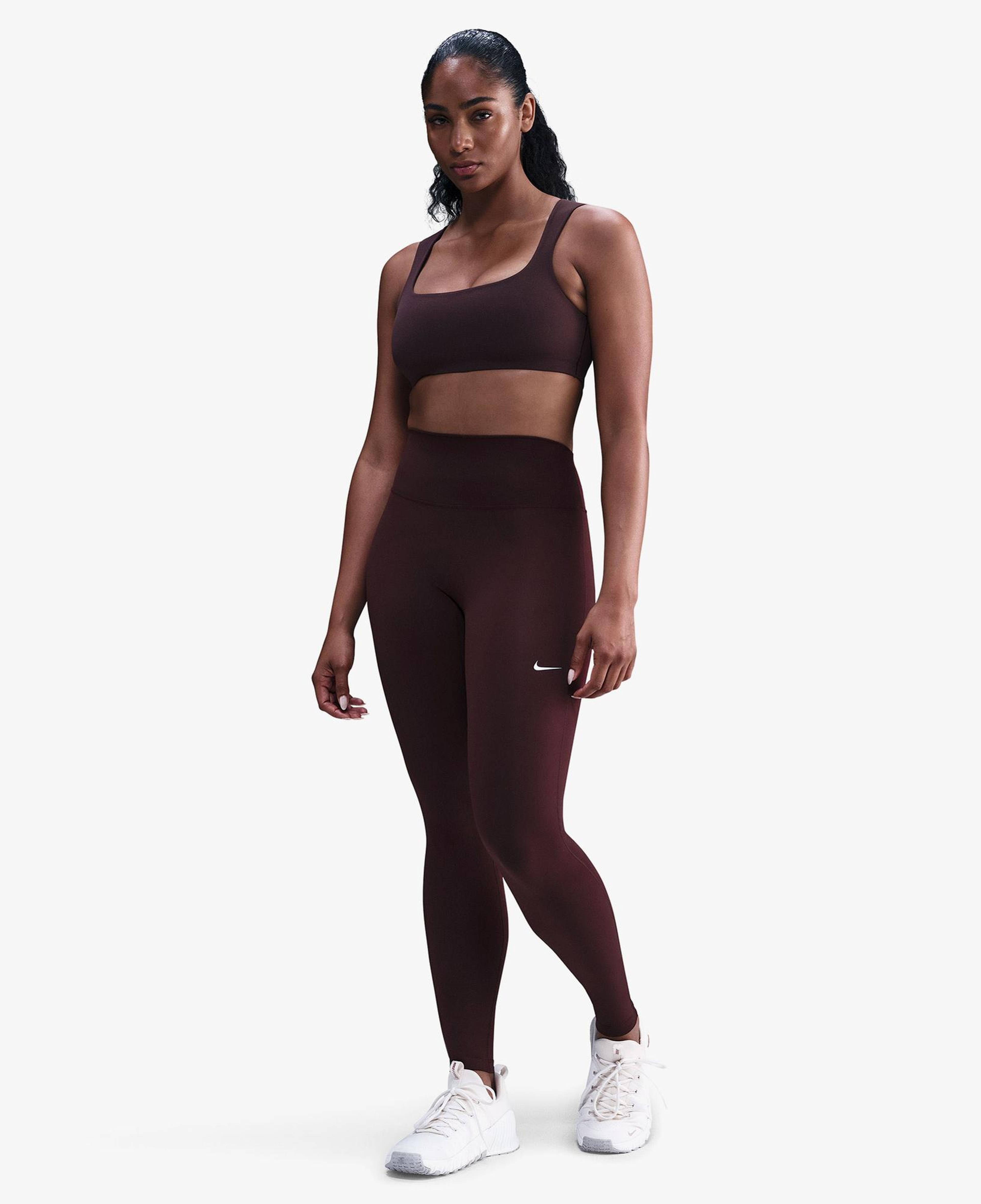Nike Dri-Fit One Seamless Front Kadın Bordo Tayt