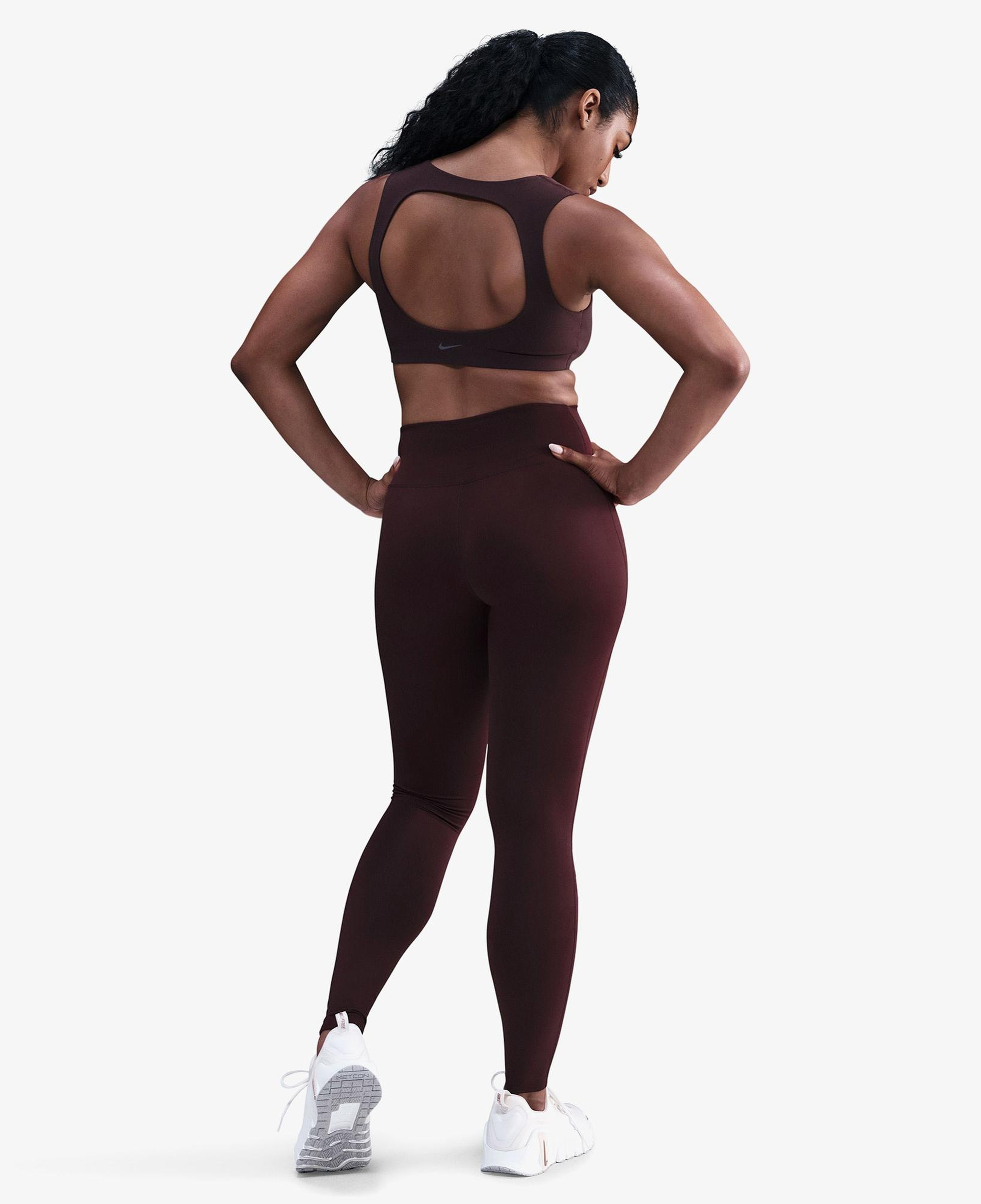 Nike Dri-Fit One Seamless Front Kadın Bordo Tayt