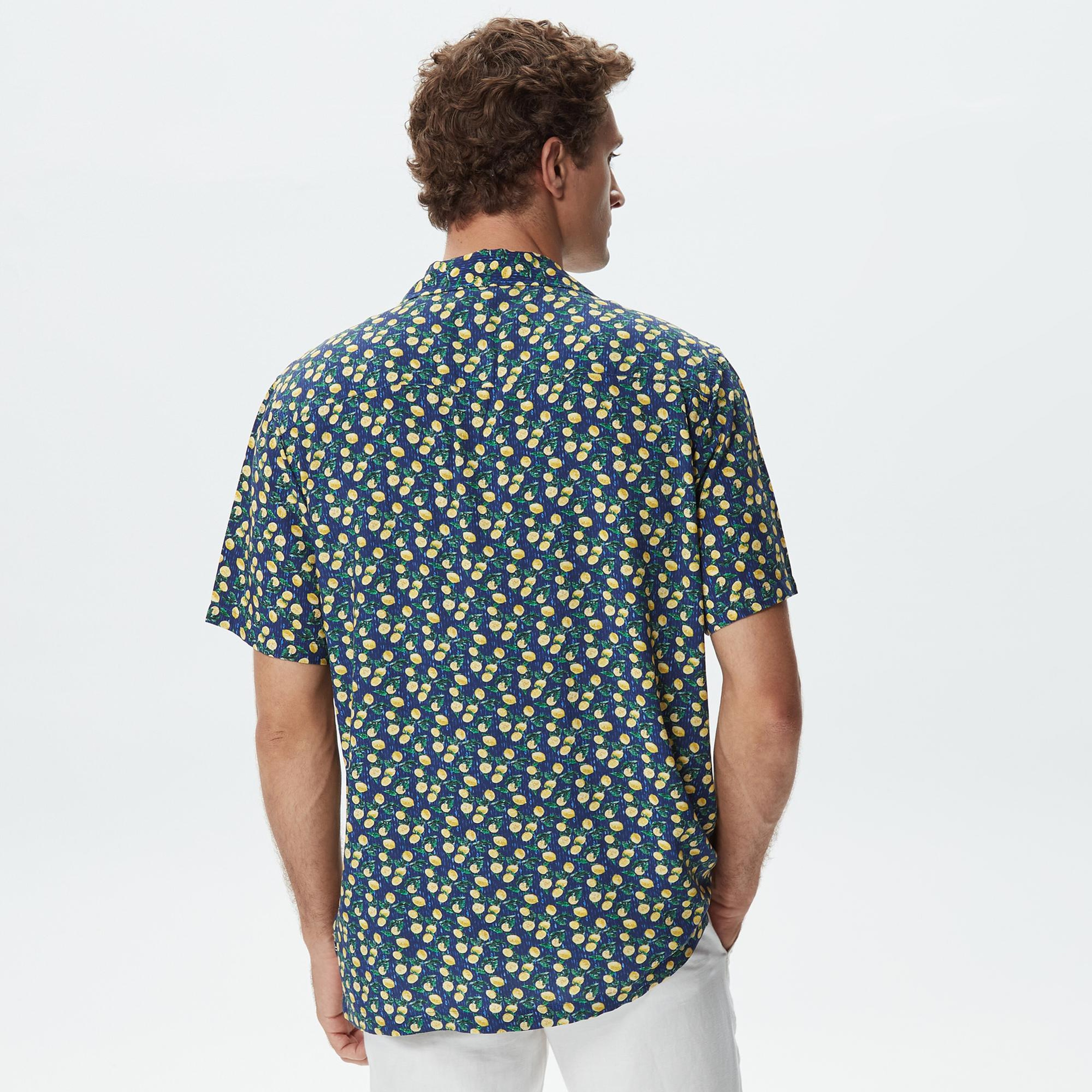 Nautica Erkek Lacivert Classic Fit Kısa Kollu Gömlek