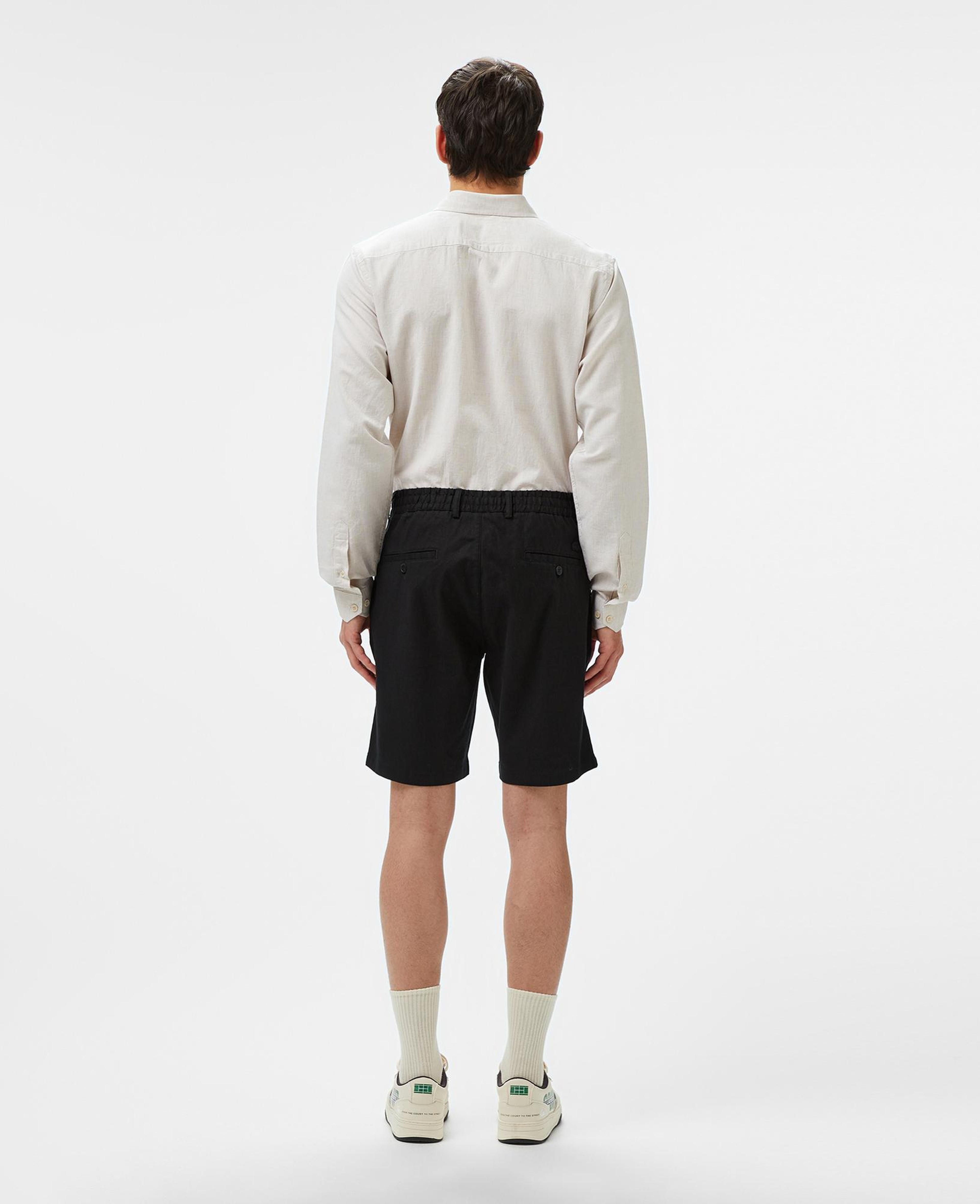 Lacoste Erkek Regular Fit Keten Siyah Bermuda Şort