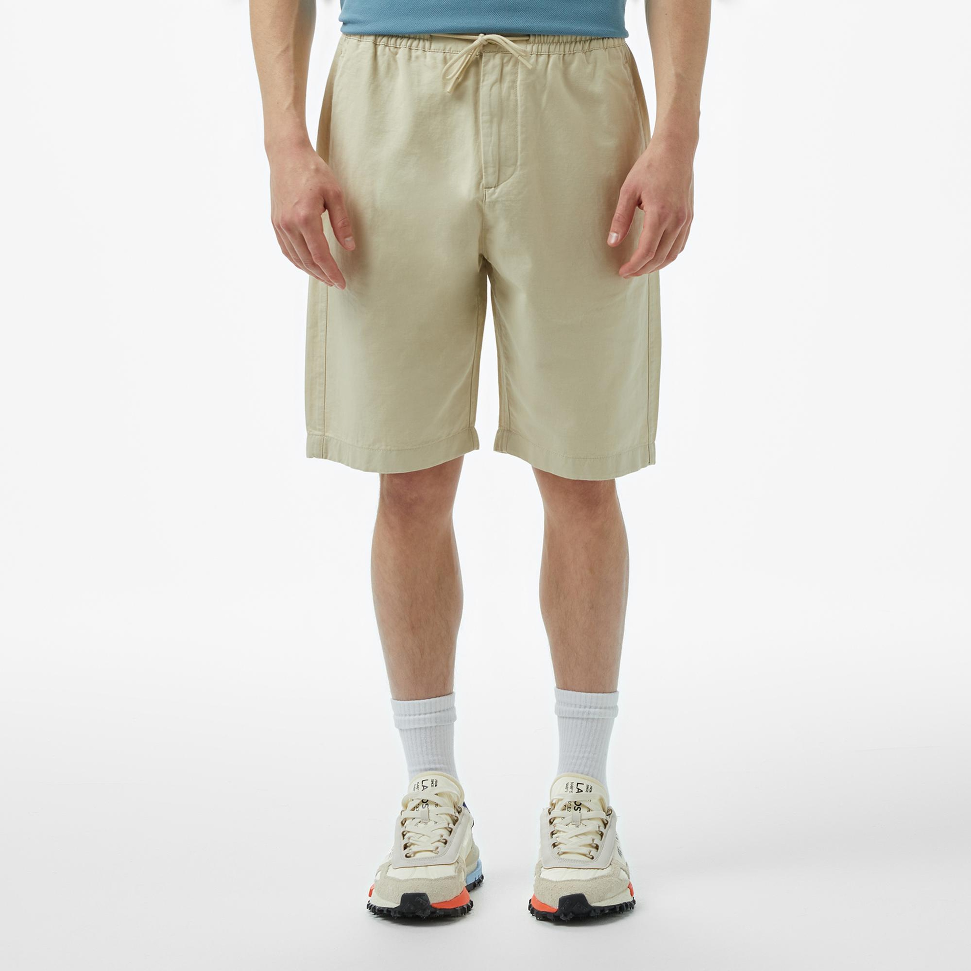 Lacoste Erkek Relaxed Fit Bej Bermuda Şort