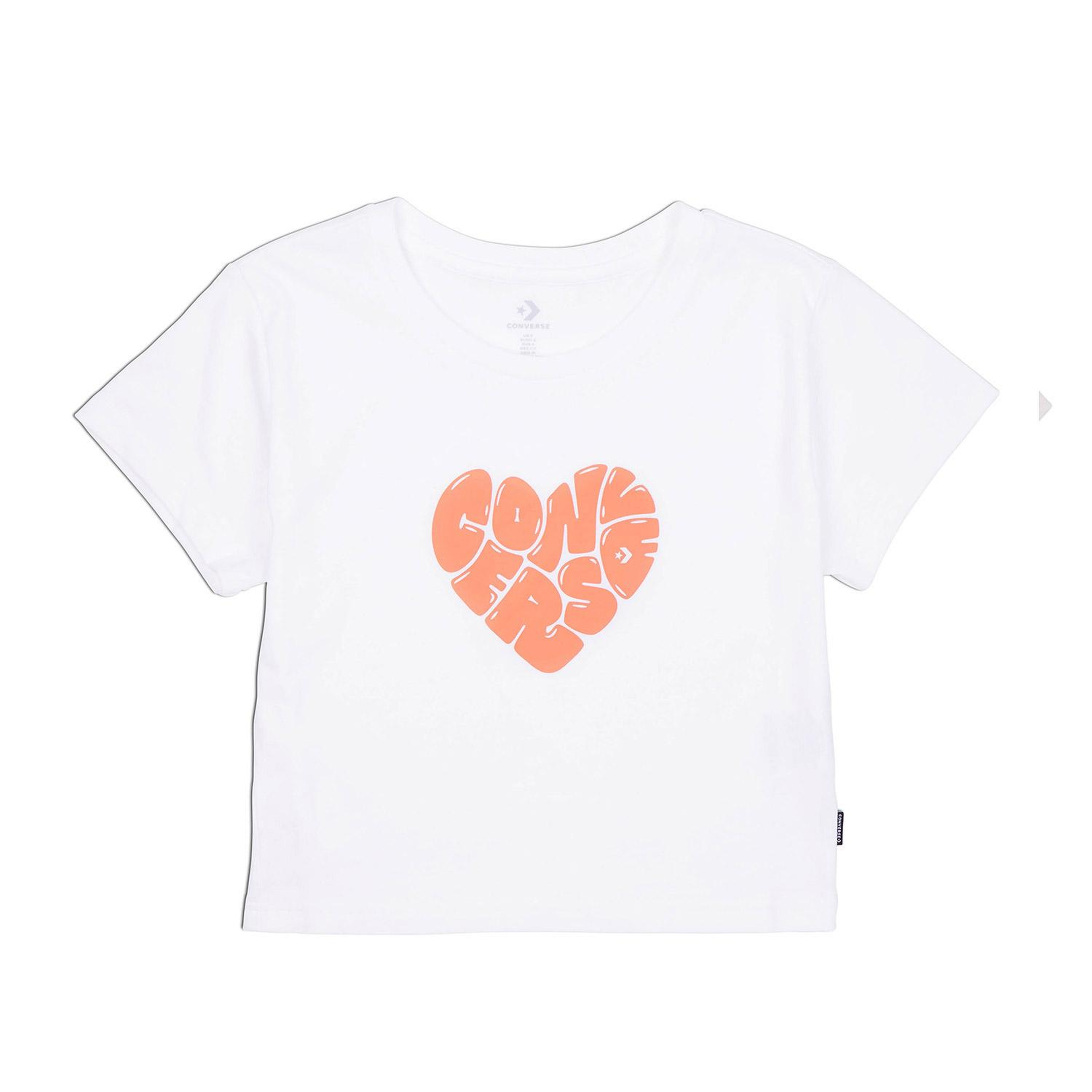 Converse Heart Slim Fit Kadın Beyaz T-Shirt