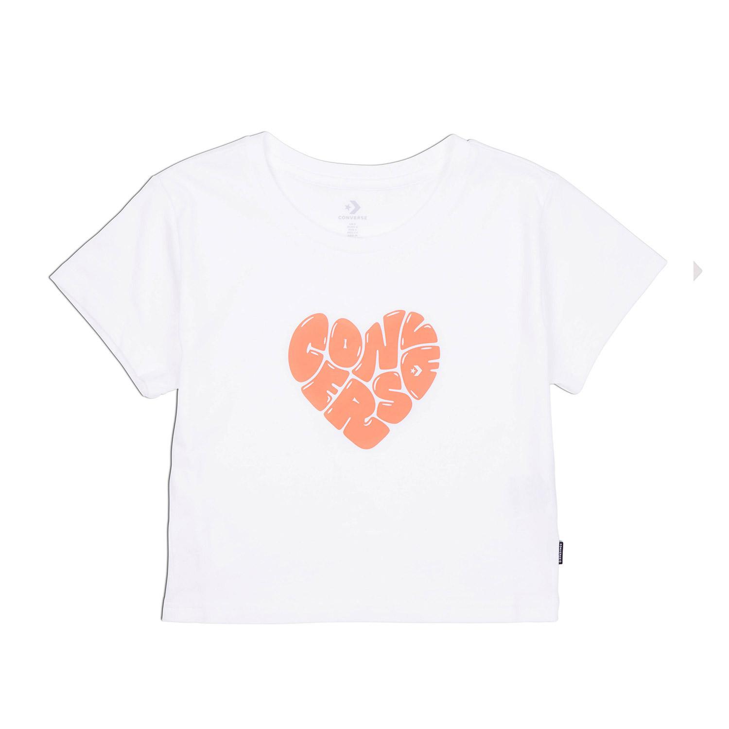 Converse Heart Slim Fit Kadın Beyaz T-Shirt