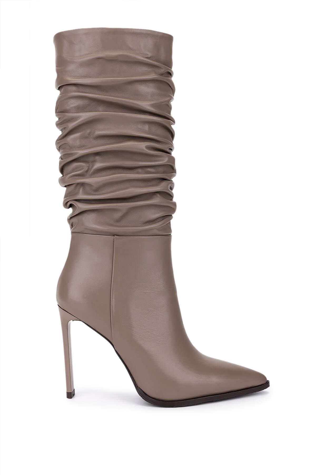 Tamer Tanca Kadın Hakiki Deri Vizon Topuklu Çizme